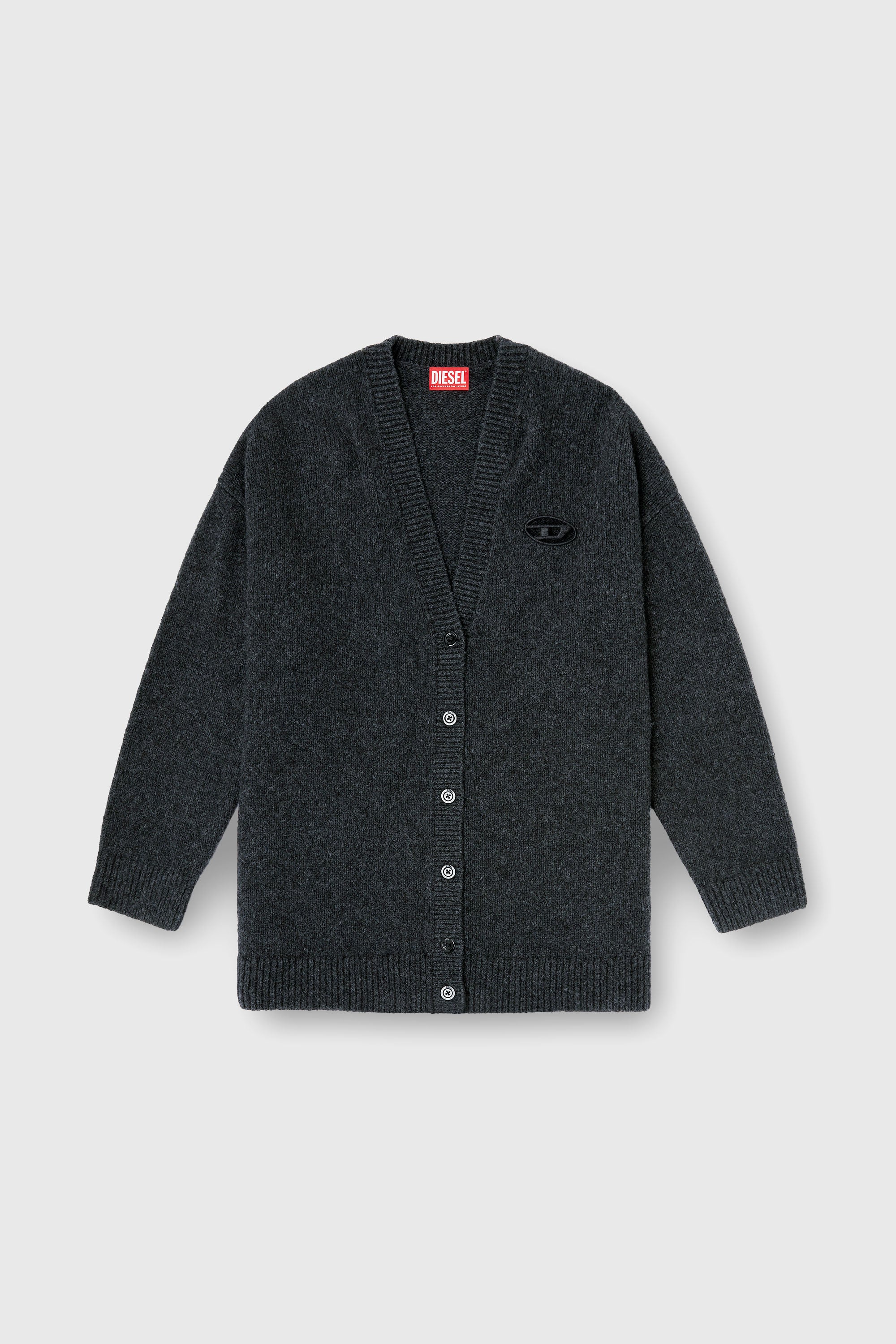 Diesel - M-AREELA, Damen Cardigan aus Woll- und Alpakamischung in Schwarz/Grau - 2