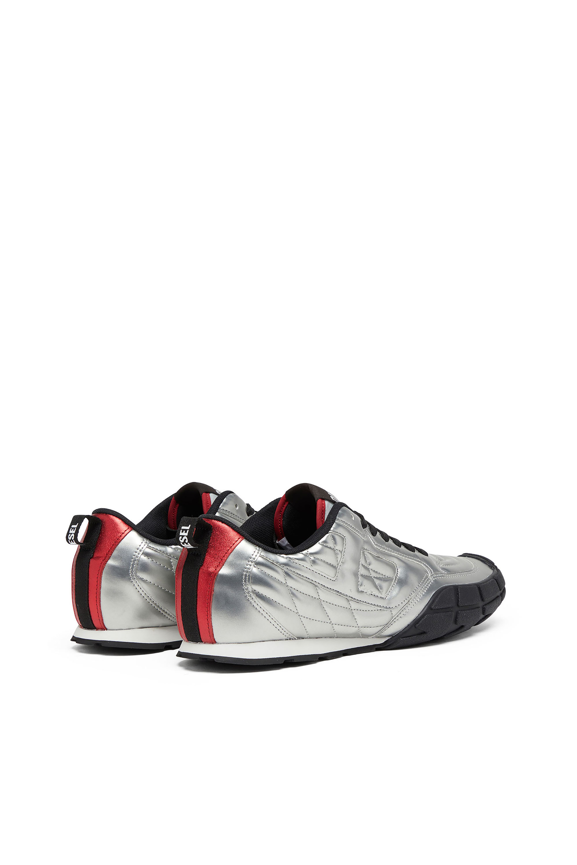 Diesel - S-PAGODHA LOW, Herren S-Pagodha-Quilted metallische Sneakers in Silber/Schwarz - 4