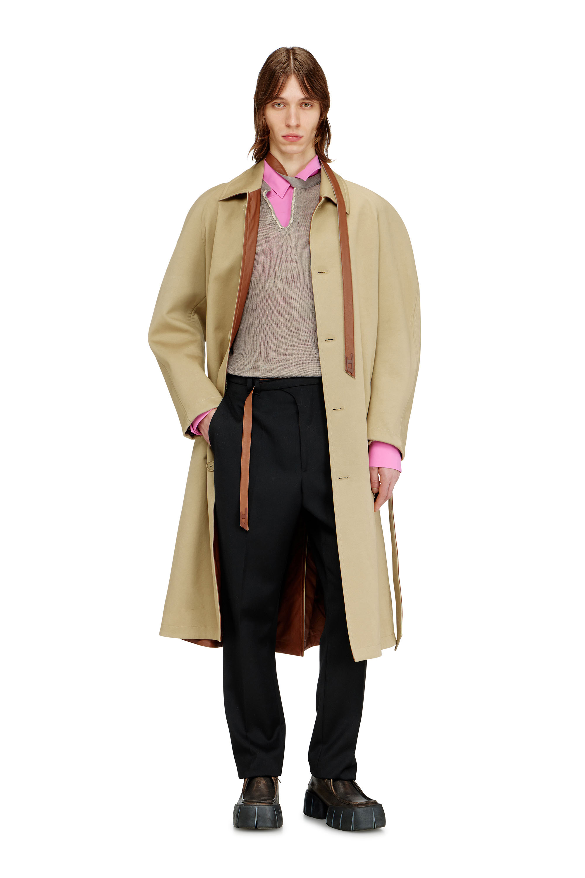 Diesel - P-NEDAR-A, Herren Ma&szlig;geschneiderte Hose mit Biker-G&uuml;rtelriemen in Schwarz - 1