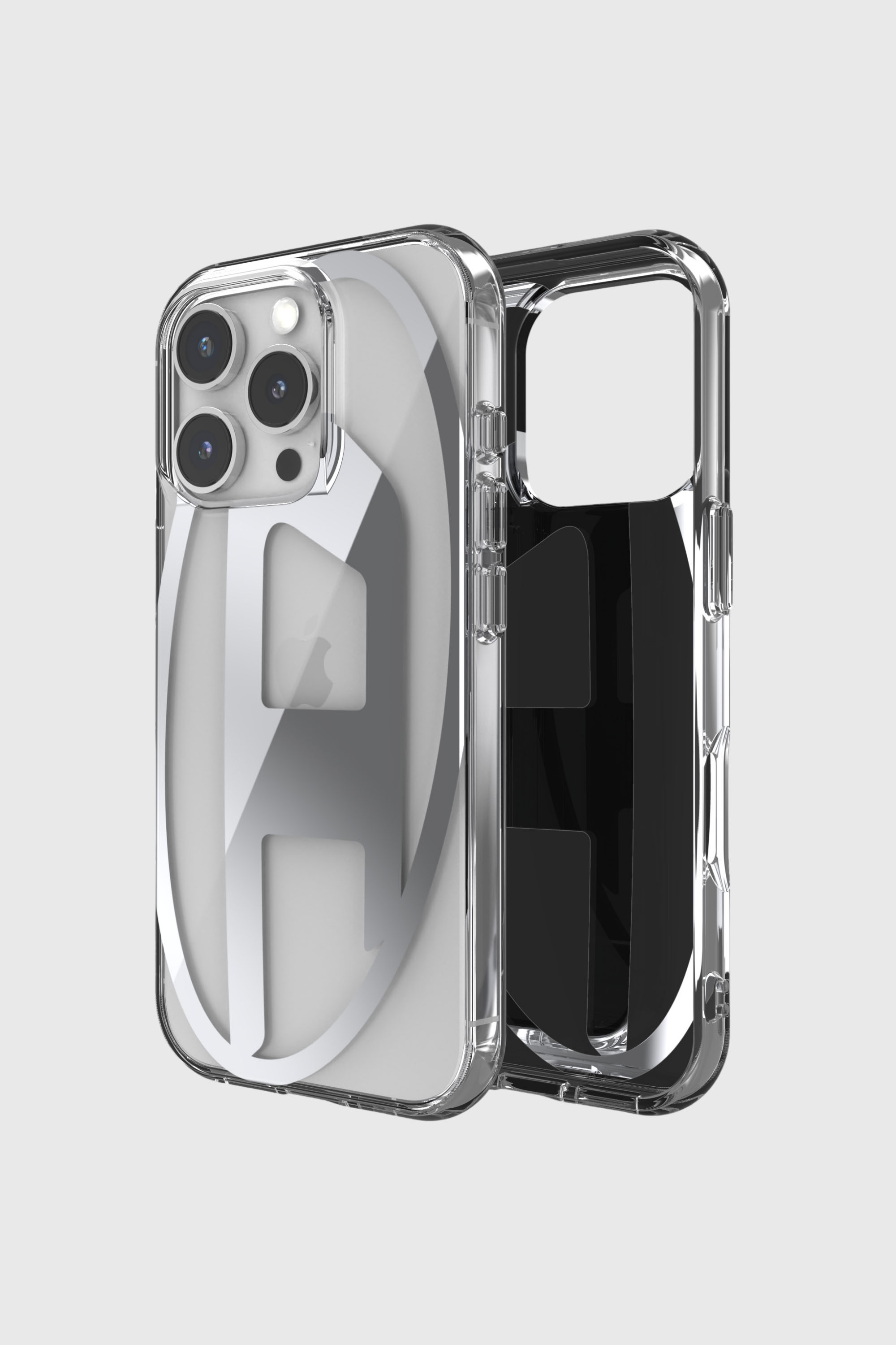 Diesel - 60140 AOP CASE, Unisex Oval D Mirror Case for iP 16 Pro in Silber - 1
