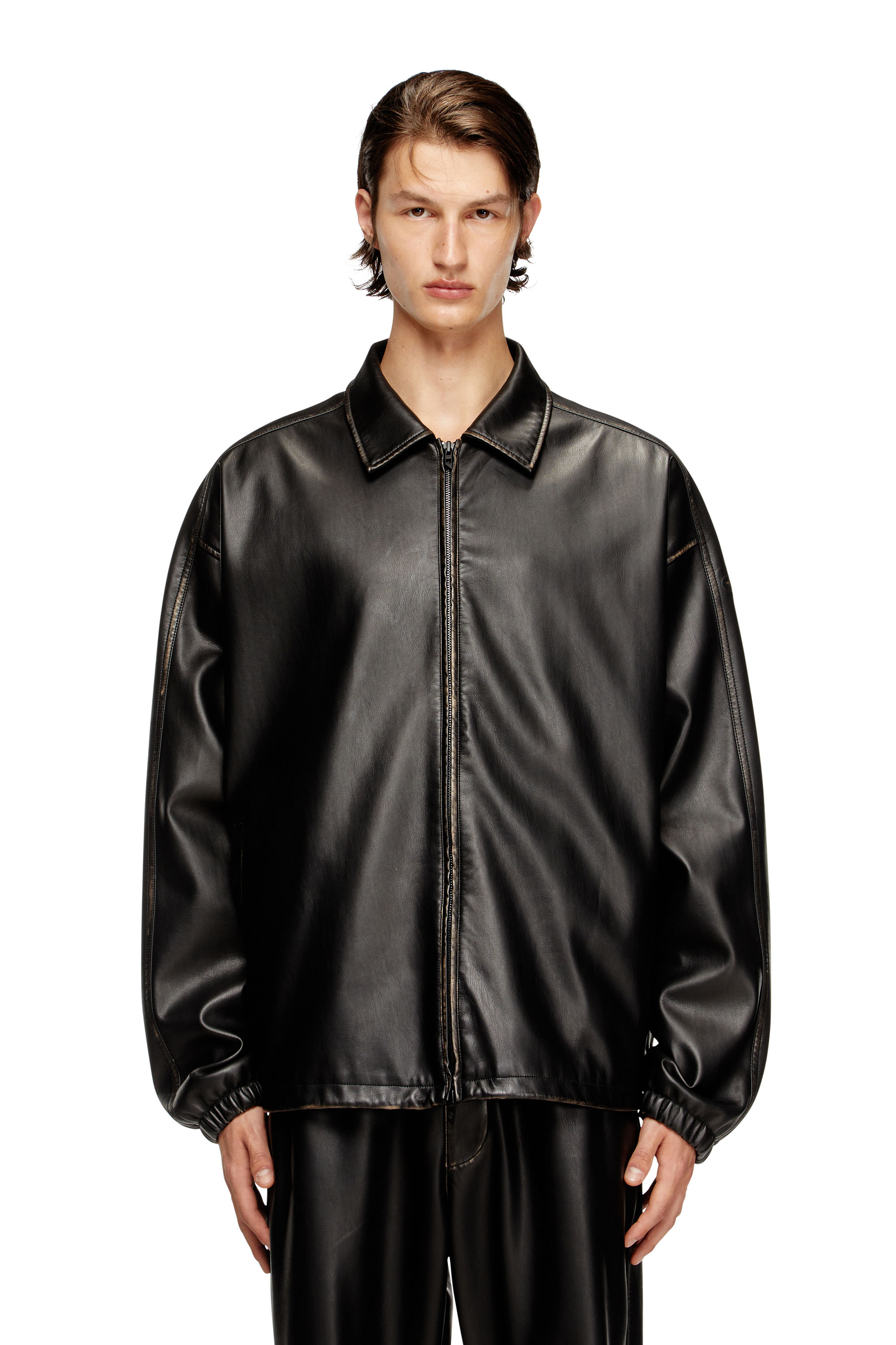 Diesel - J-AKE, Unisex Jacke aus behandeltem technischem Gewebe in Schwarz - 1