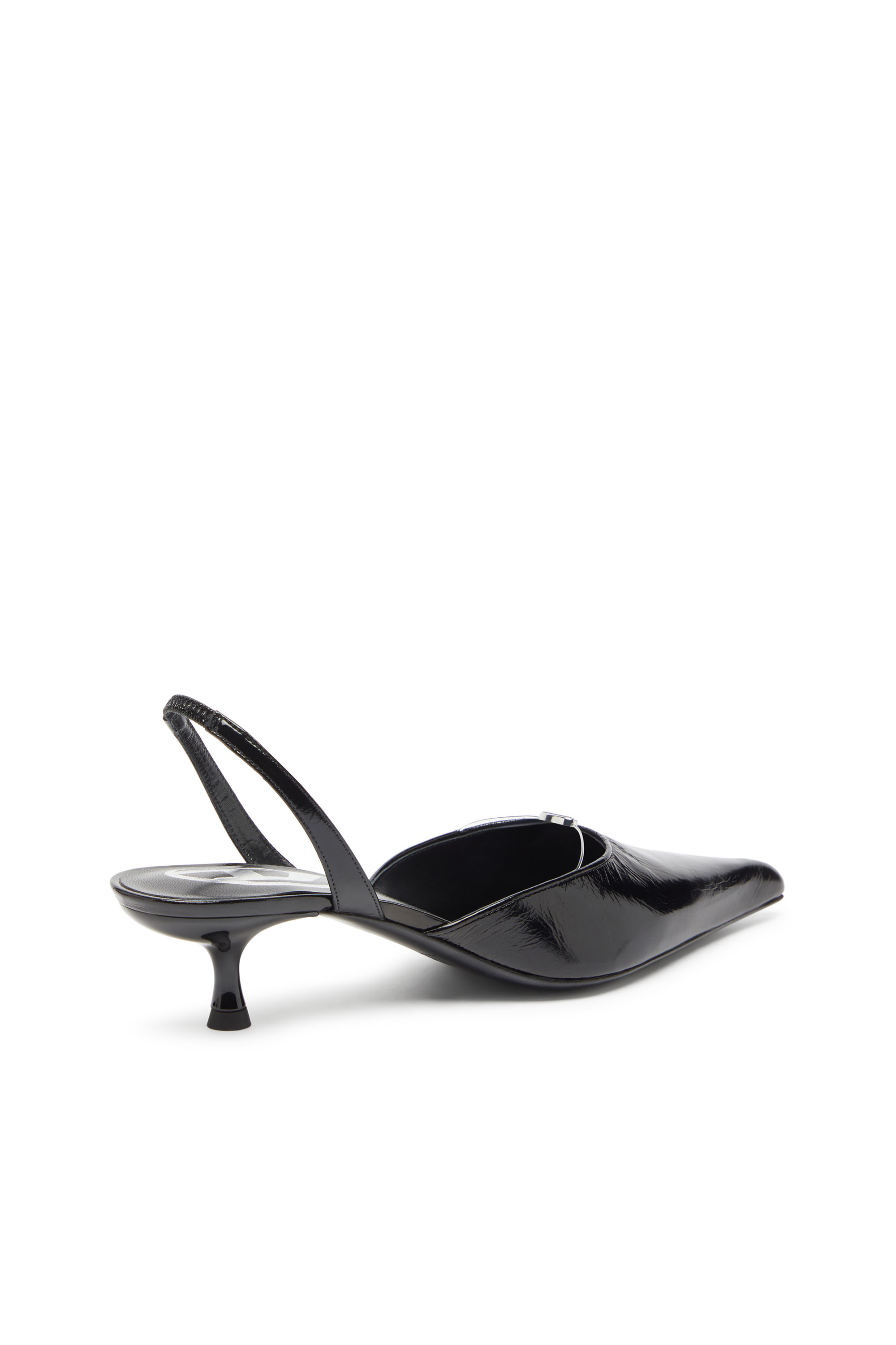 Diesel - D-JEWELS 40 D'OR, Damen D-Ten&Half - Lederslingbacks mit Oval D Schmuck in Schwarz - 6