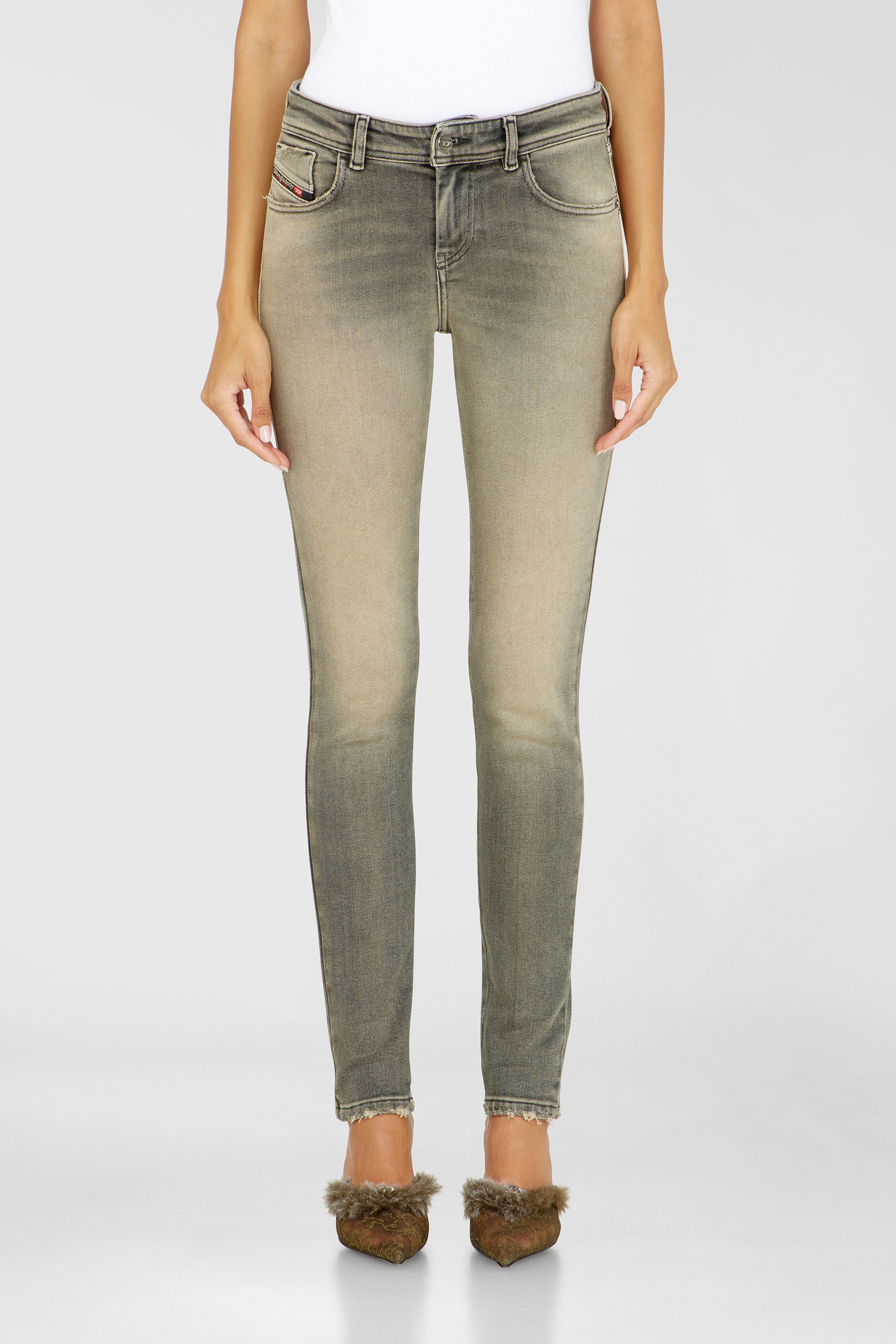 Diesel - Damen Skinny Jeans 2017 Slandy 09P32, Grau - 2