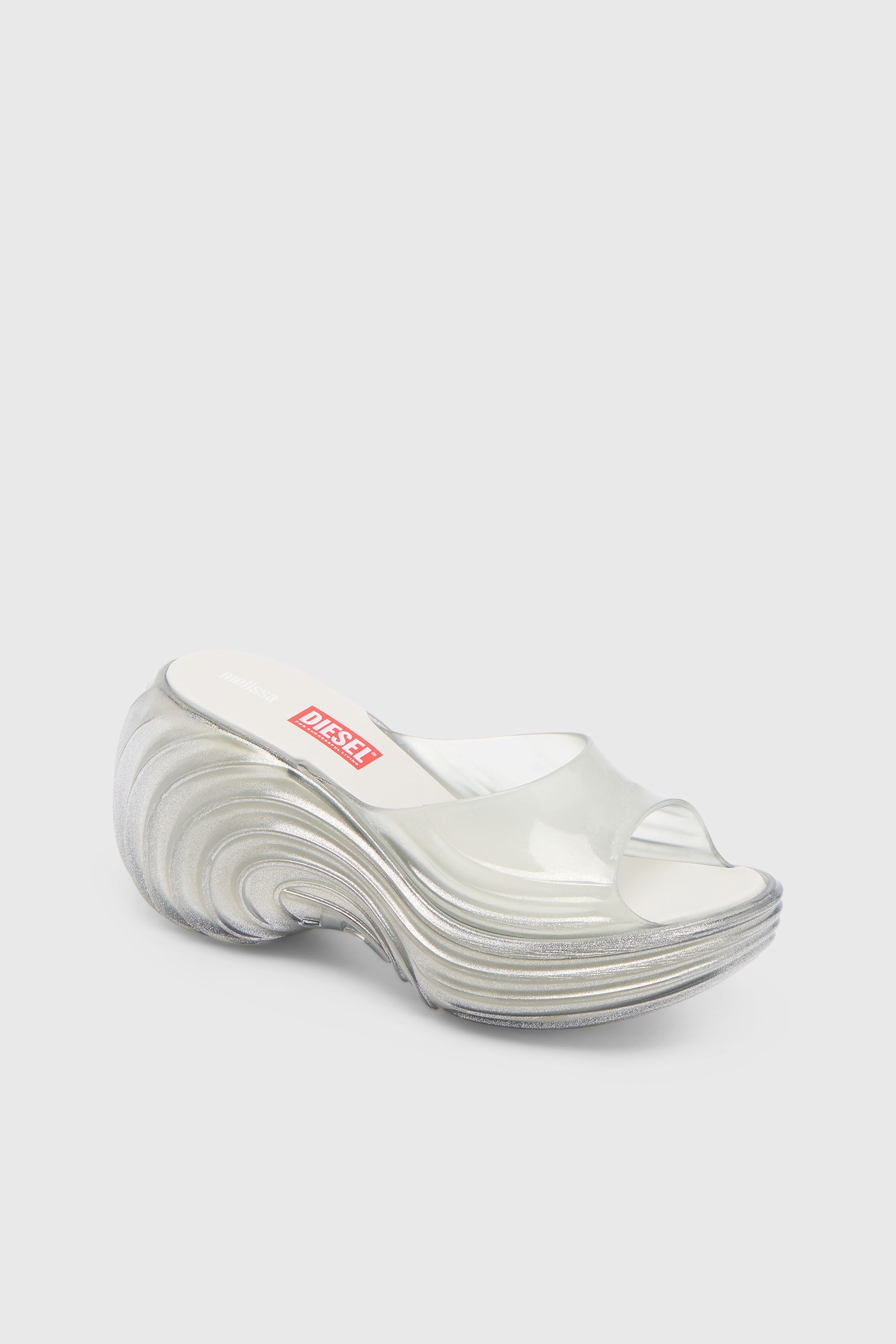 Diesel - MELISSA QUANTUM PLATFORM, Damen Plateau-Pantolette aus Melflex&reg; in Silber - 6