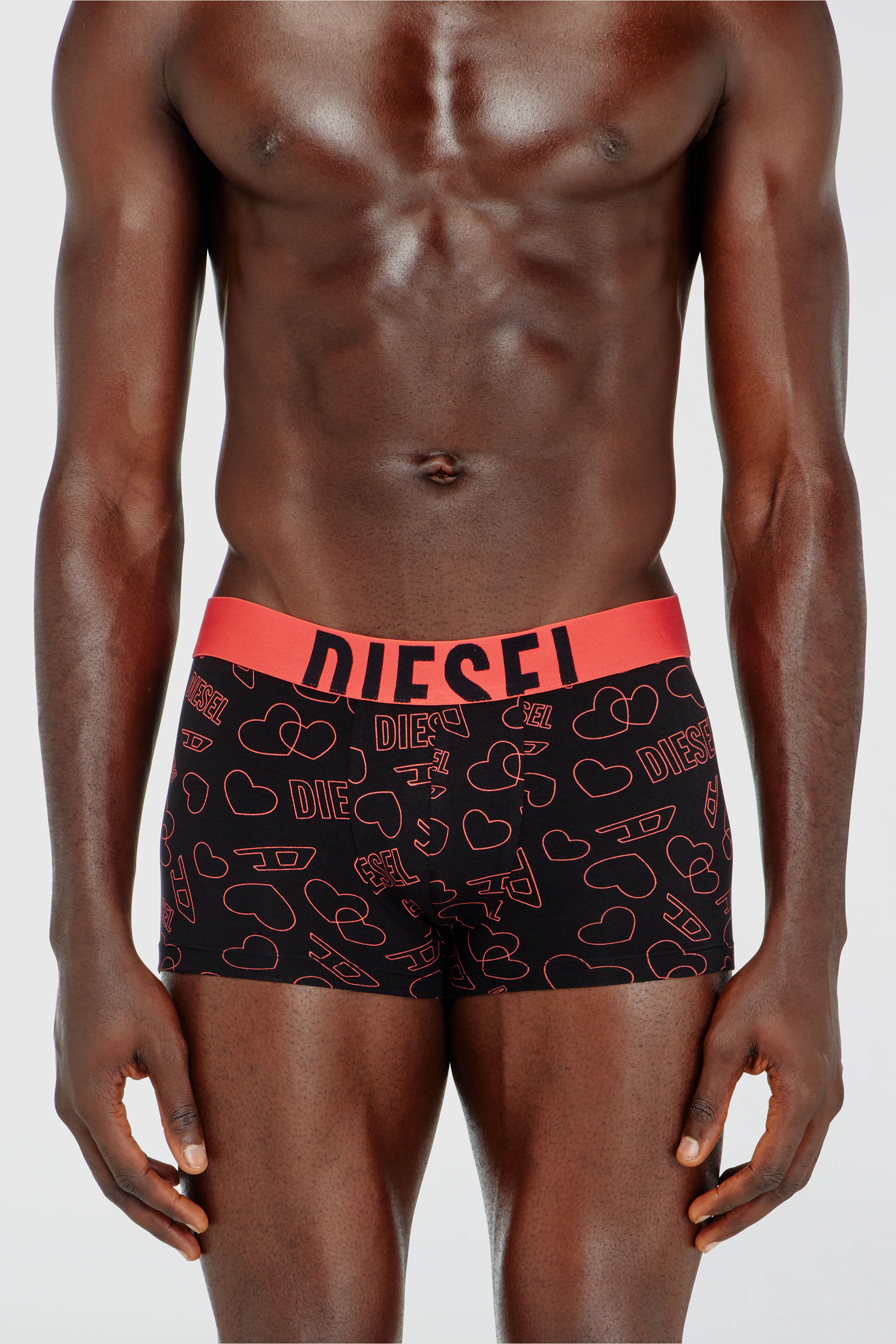 Diesel - DAMIEN-GFT-3PACK, Herren Dreierpack Boxershorts mit Herz-Print in Rosa/Schwarz - 2