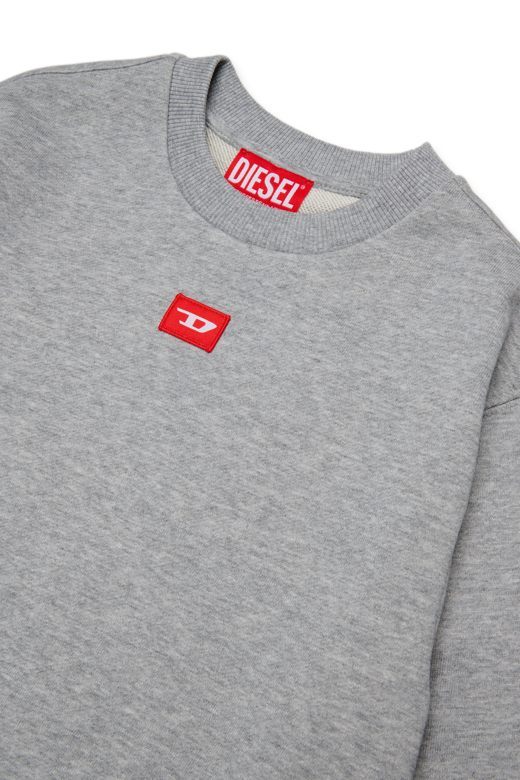 Diesel - SXGIN OVER, Unisex Sweatshirt mit kleinem Logo-Aufn&auml;her in Grau - 3