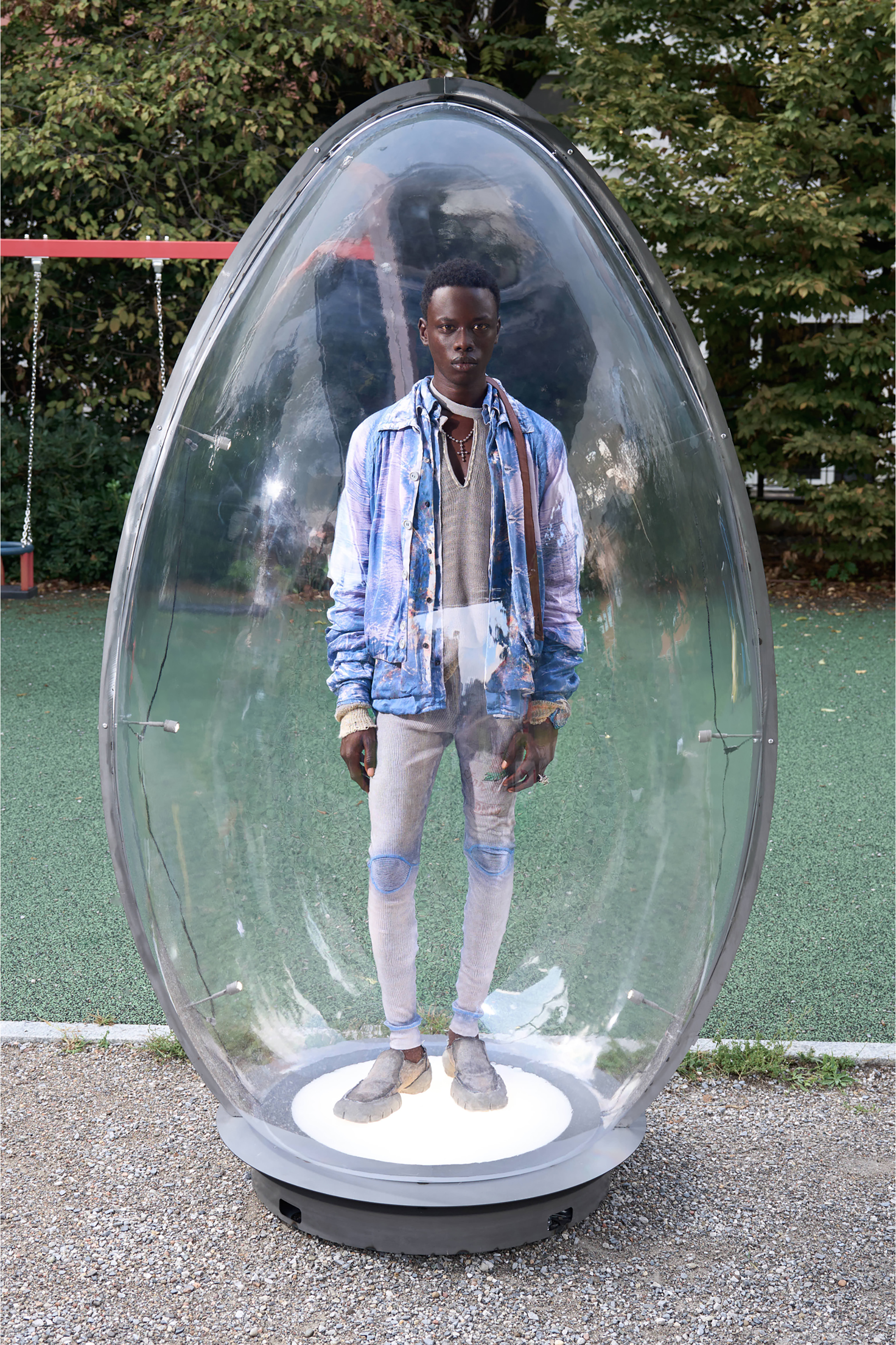 Diesel - J-ORION-PLAIN, Herren Jacke mit Hemdkragen und R&ouml;ntgen-Effekt in Hellblau - 3