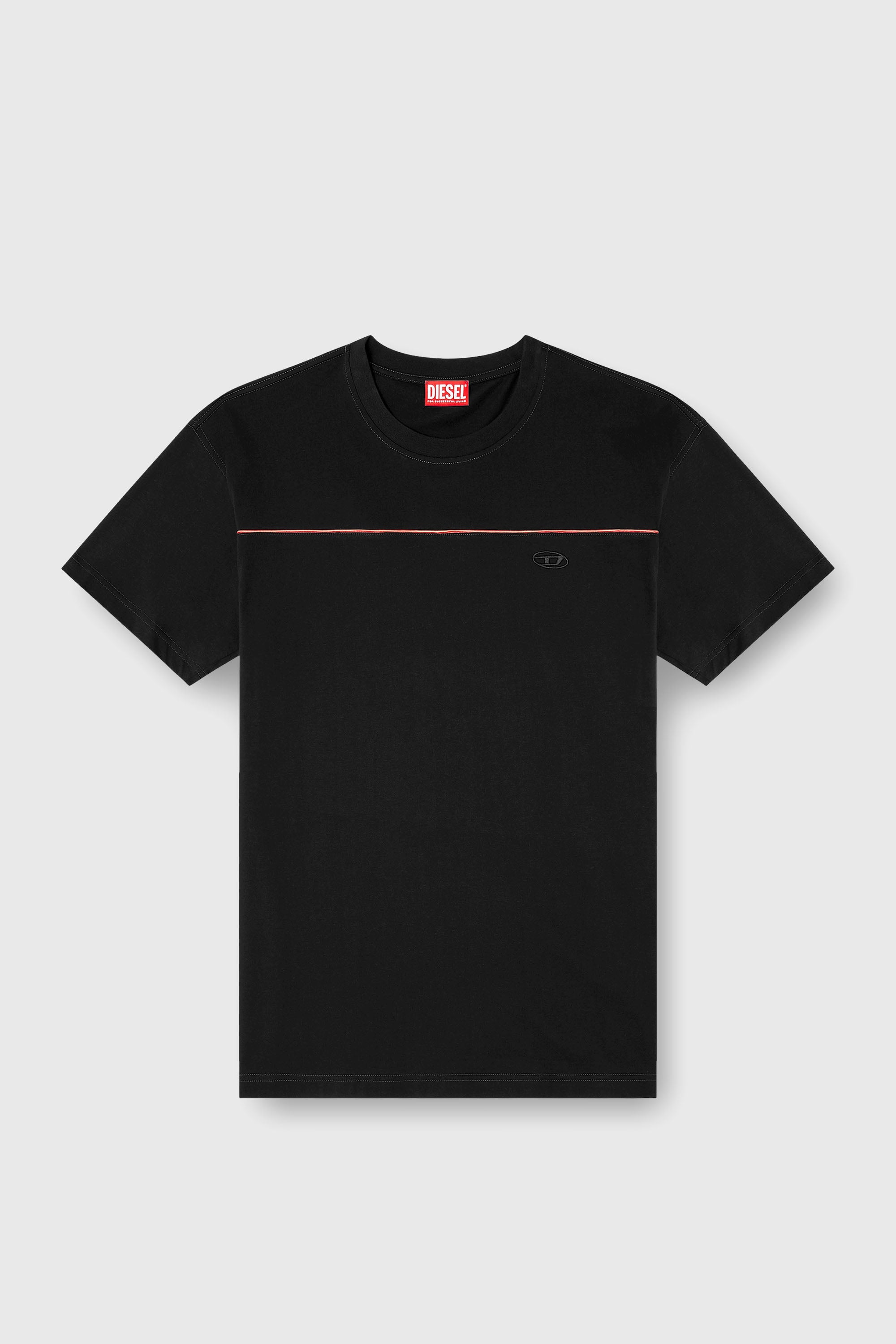 Diesel - T-NORM-PIPING, Herren T-Shirt mit kontrastierenden Paspeln in Schwarz - 2