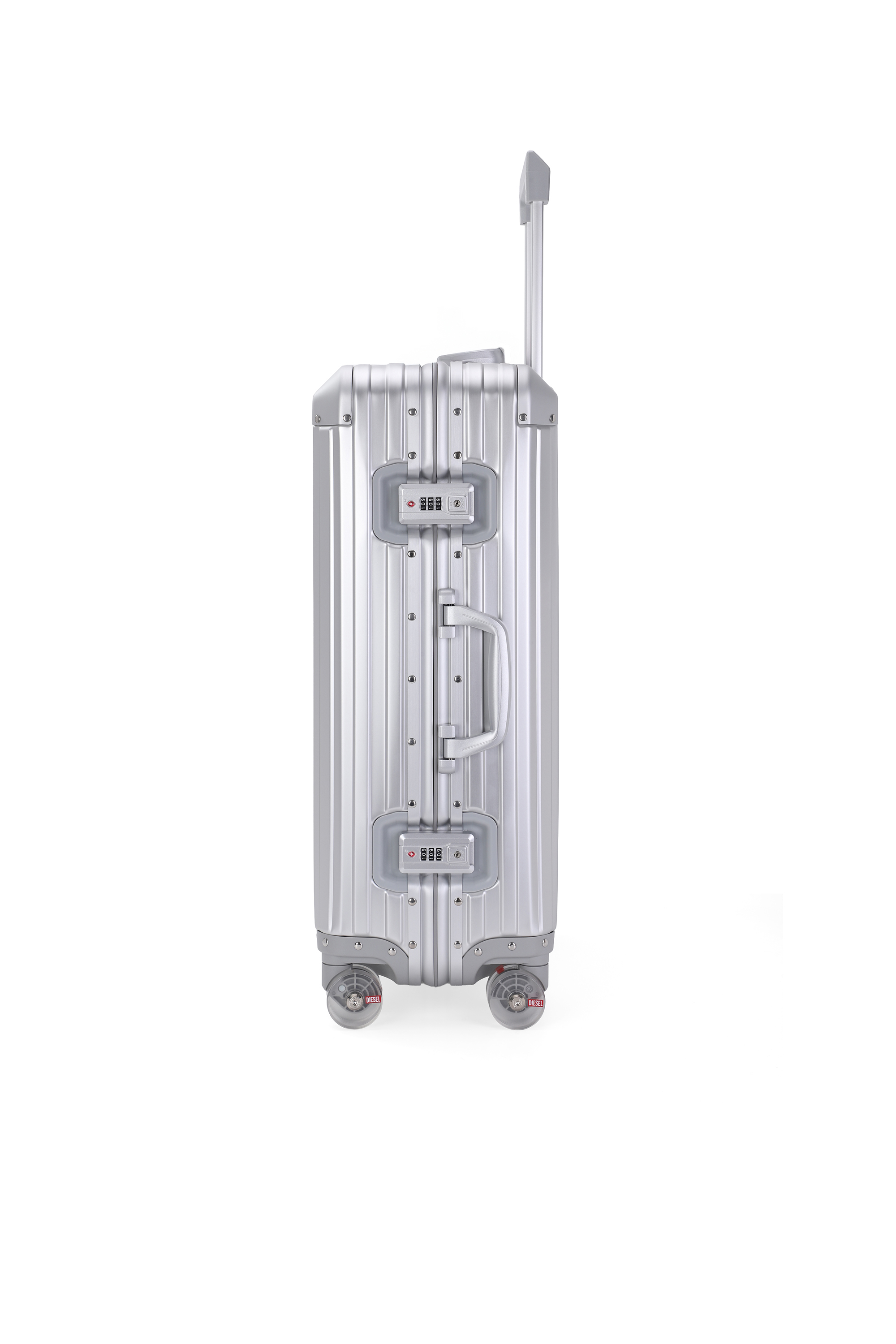 Diesel - DIESEL ALUMINUM TROLLEY- DSL002, Unisex Koffer aus Aluminium Gr&ouml;&szlig;e M in Silber - 4