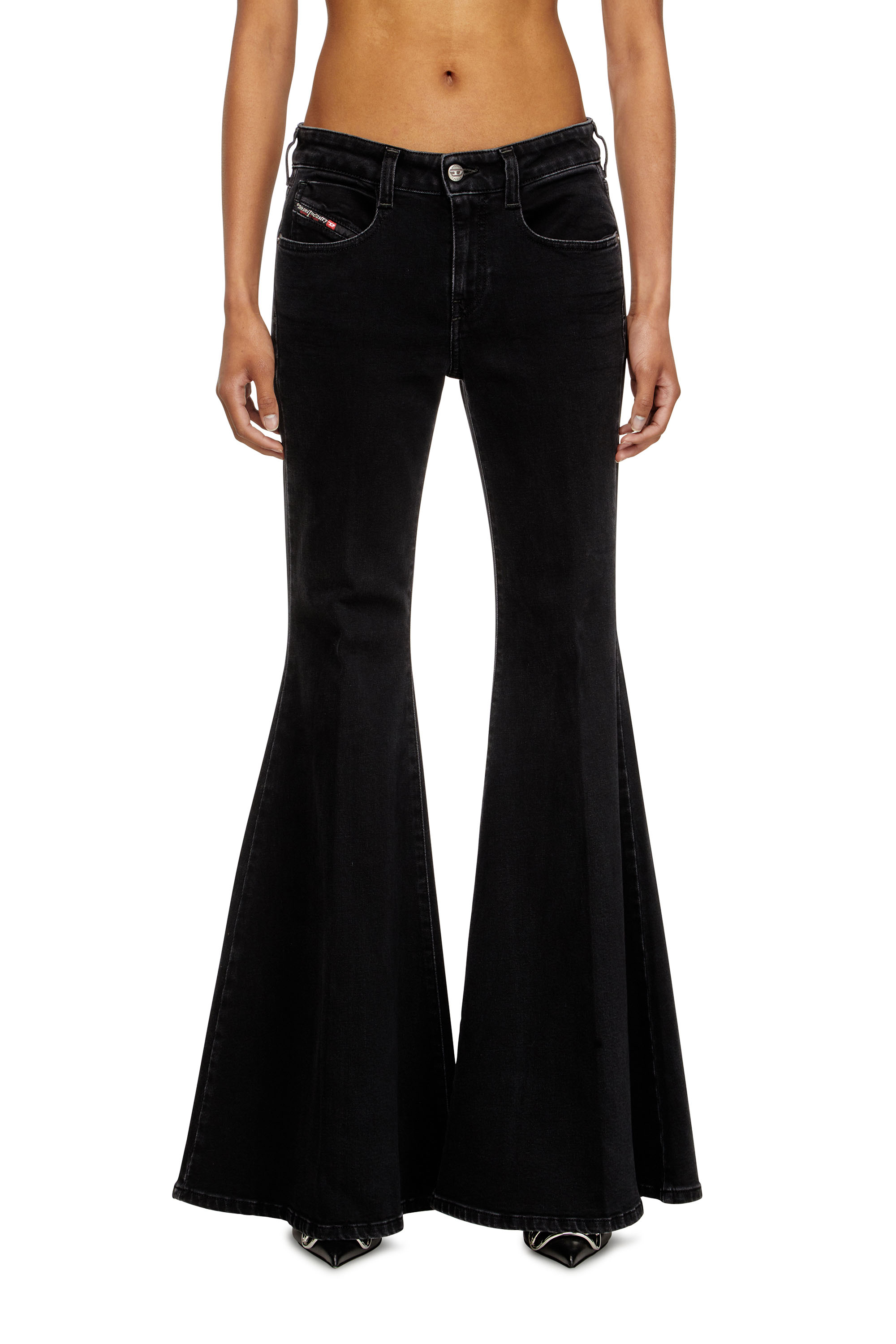 Diesel - Damen Flare Jeans 1970 D-Bleess 09M69, Schwarz/Dunkelgrau - 2