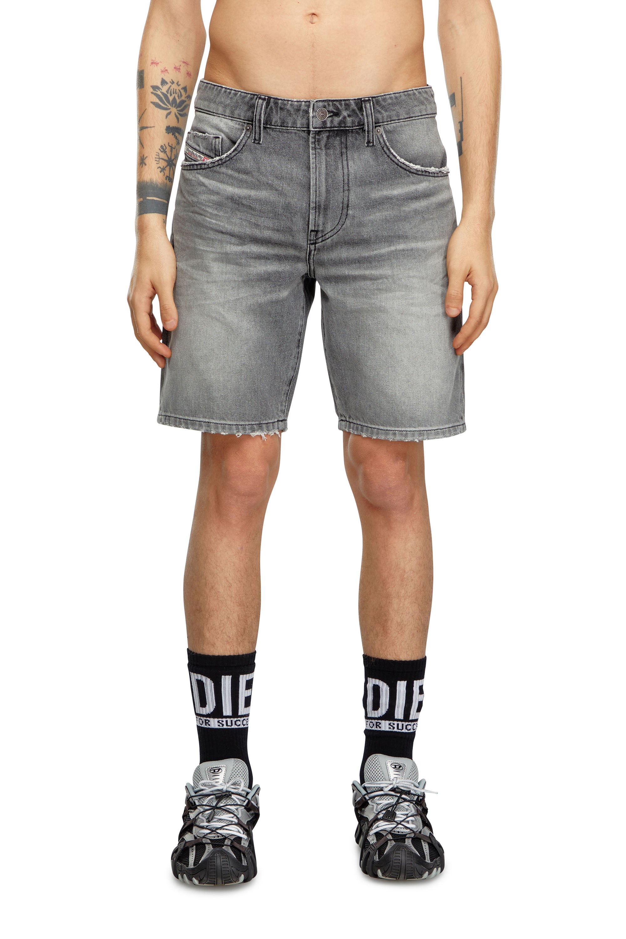 Diesel - D-FIN, Herren Schmal geschnittene Shorts aus Denim in Grau - Image 2