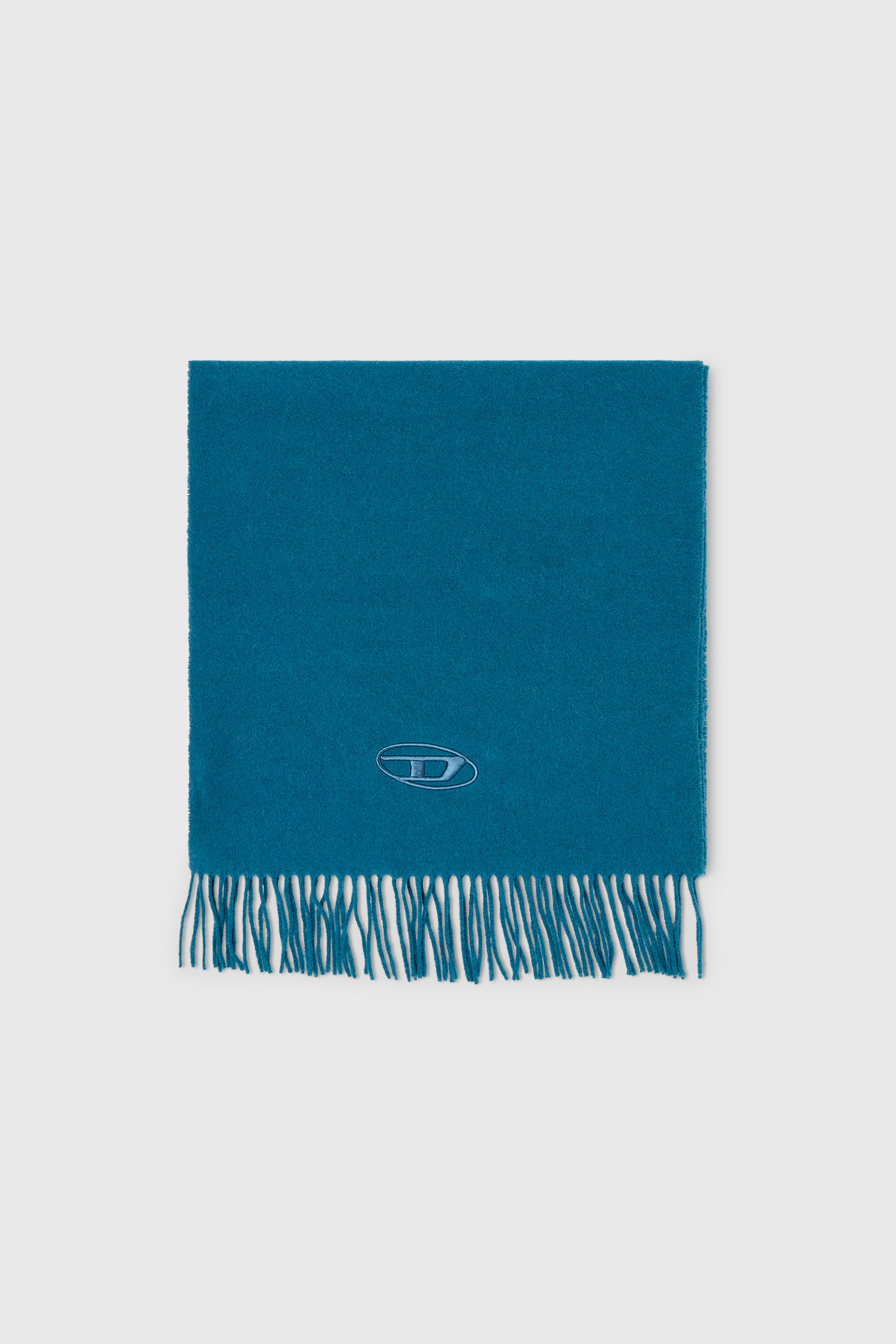Diesel - S-IMON-D-LONG, Unisex Schal aus Wollmischung mit Fransenabschl&uuml;ssen in Blau - 1