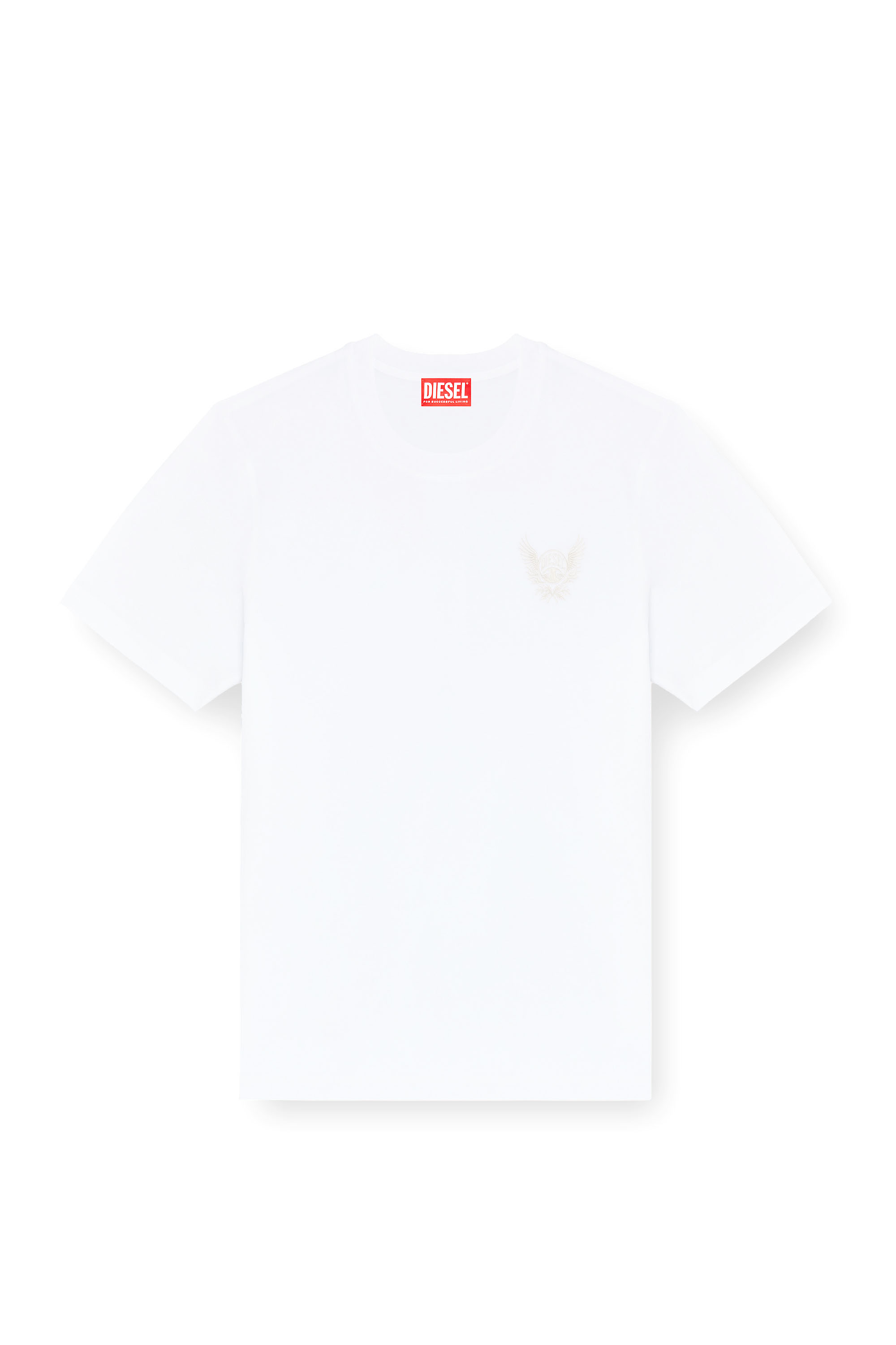 Diesel - T-ADJUST-AA8, Herren Baumwoll-T-Shirt mit Logo-Motiv auf der Brust in Wei&szlig; - 3