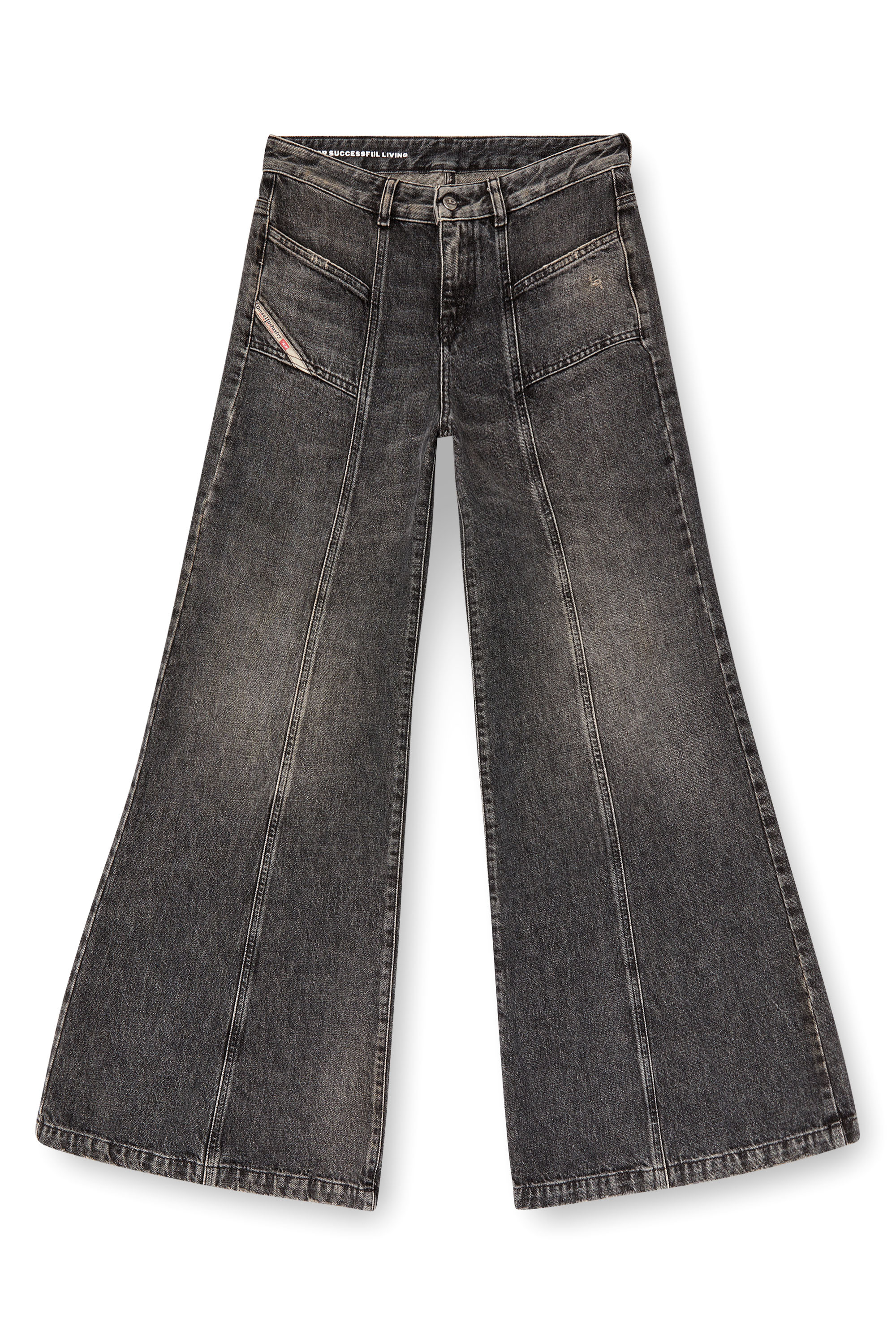 Diesel - Damen Flare Jeans D-Akii 007Z2, Schwarz/Dunkelgrau - 3