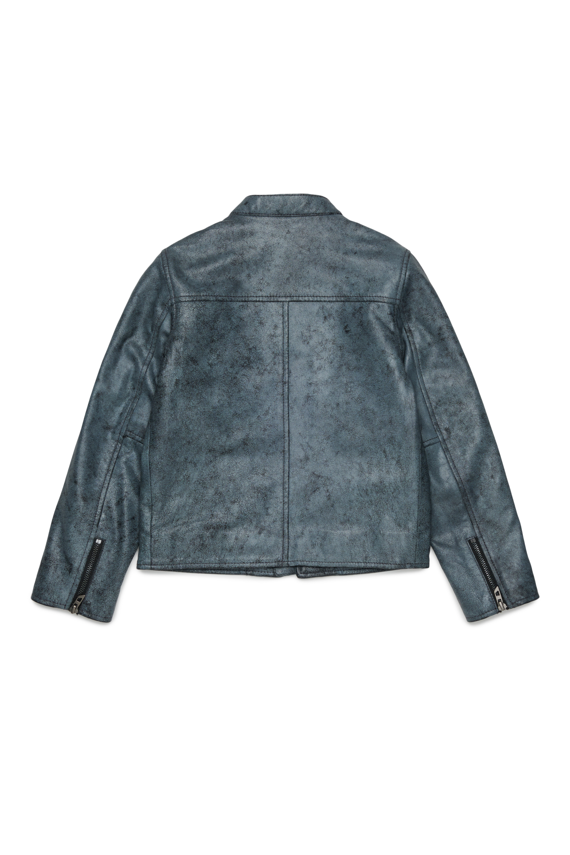 Diesel - JLEVERT, Herren Leder-bikerjacke mit maxi-logo in Schwarz - 2