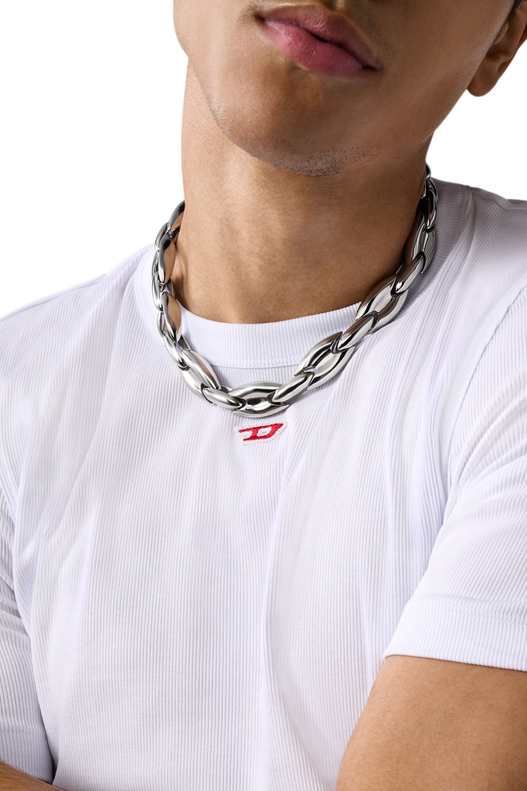 Diesel - DX1586040 JEWEL, Unisex Halskette aus Edelstahl in Silber - 3