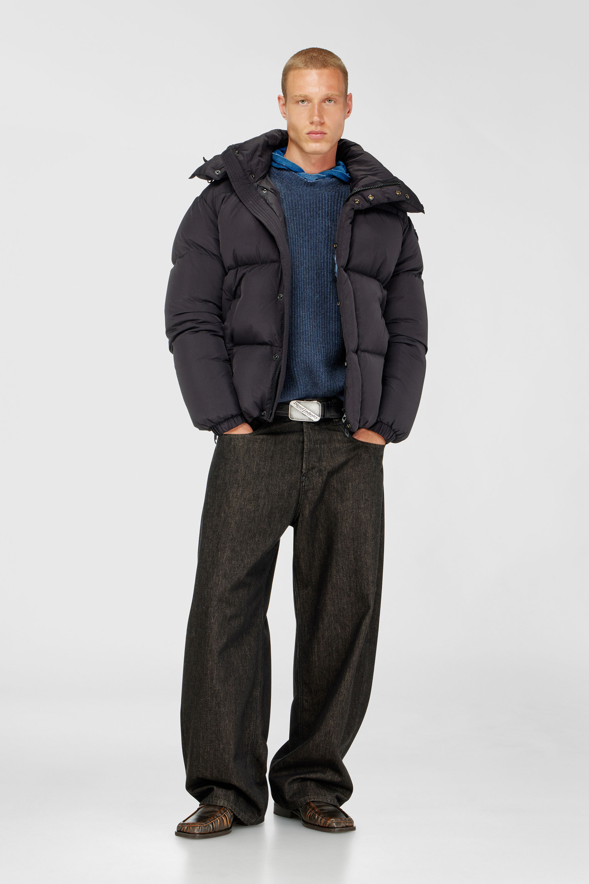 Diesel - W-ROLFYS-WRD, Herren Gesteppte Daunenjacke aus ViralOff&reg; Taslan in Dunkelgrau - 2