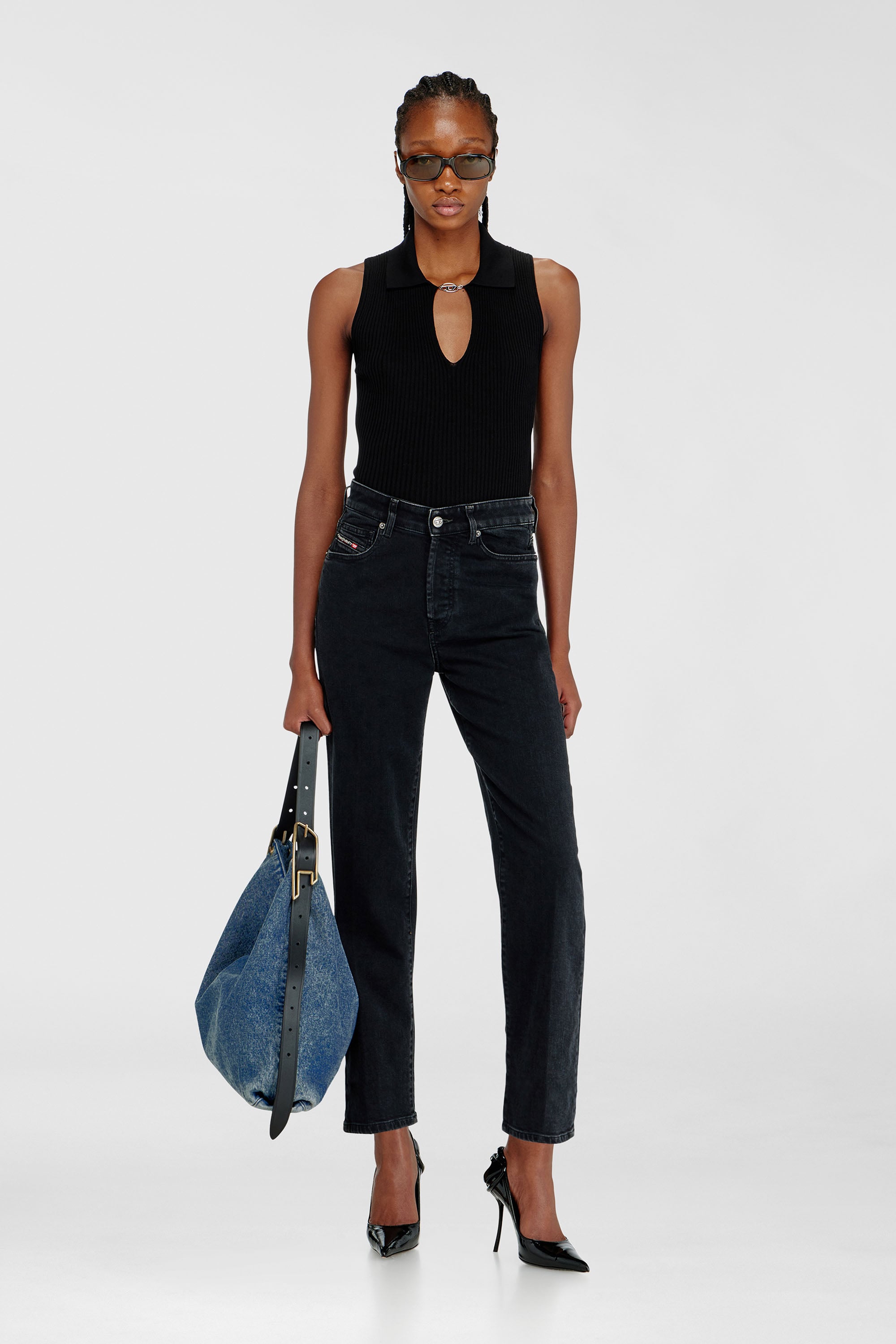 Diesel - Damen Regular Jeans 1981 D-Went 09N89, Schwarz/Dunkelgrau - 1