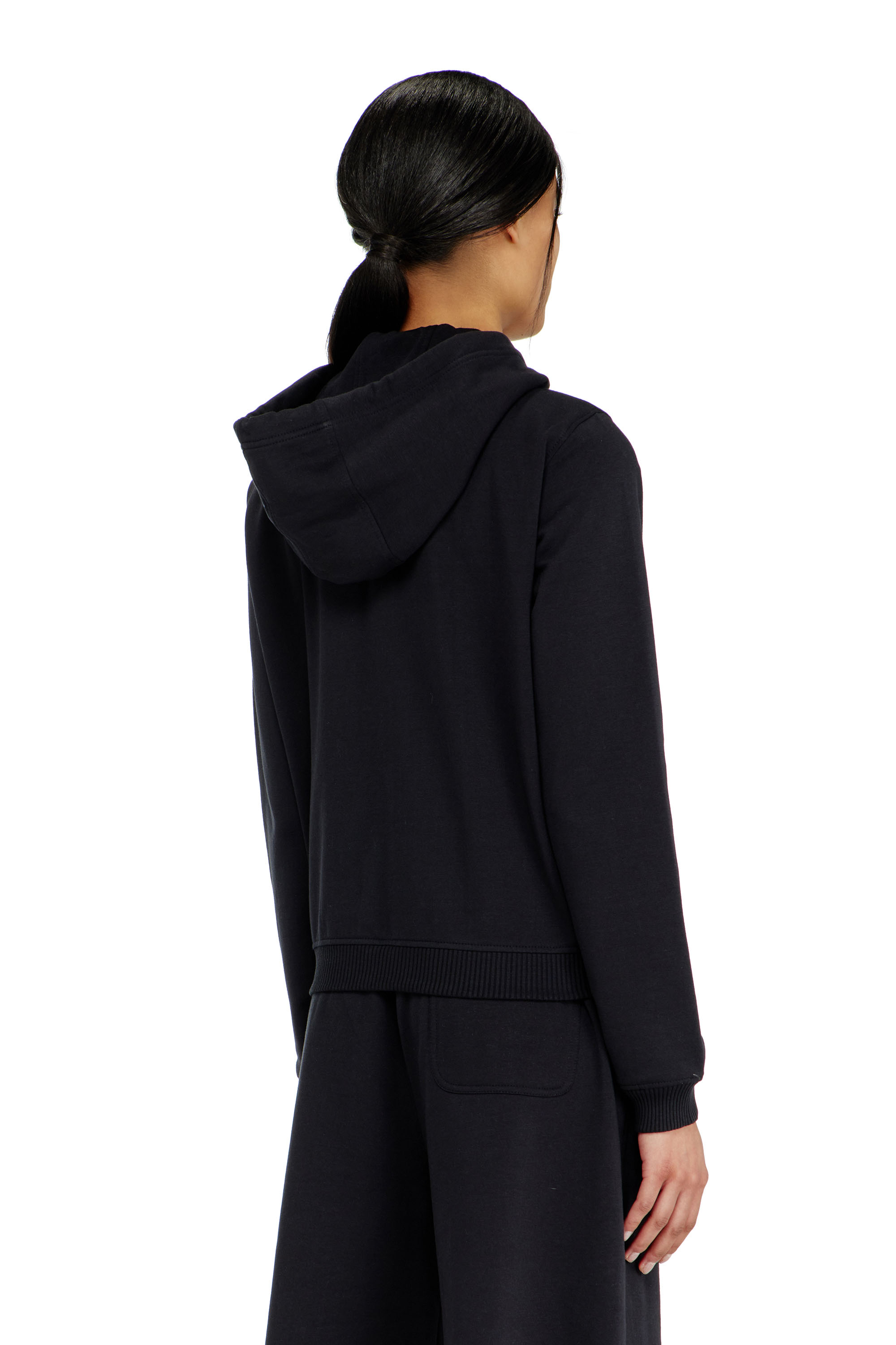 Diesel - HARRIET-D-CORE, Damen Kapuzenpullover aus aufgerauter Baumwollmischung in Schwarz - 3