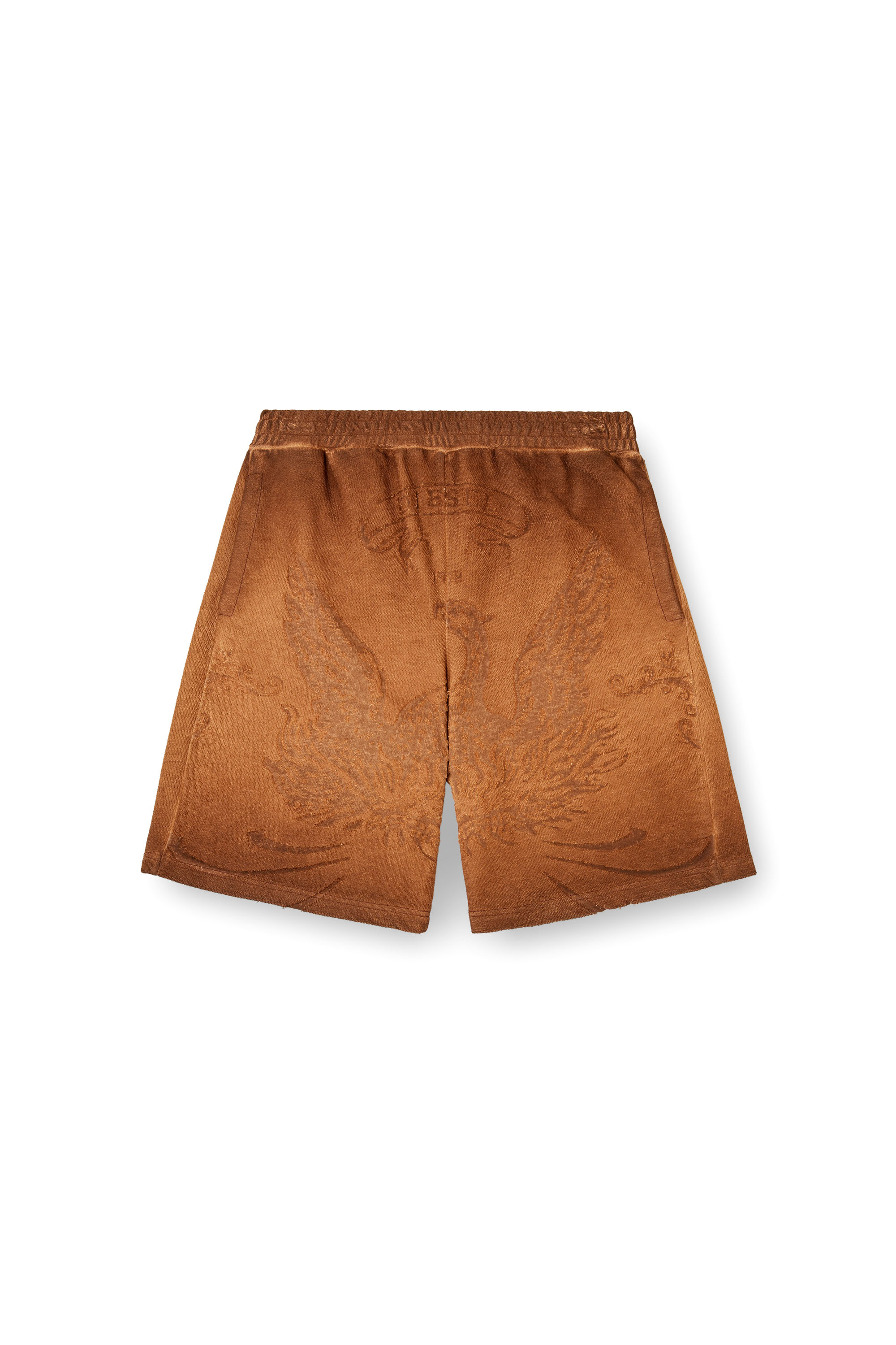 Diesel - P-CROWDE, Herren Sweatshorts mit Phönix-Dévoré in Braun - 4
