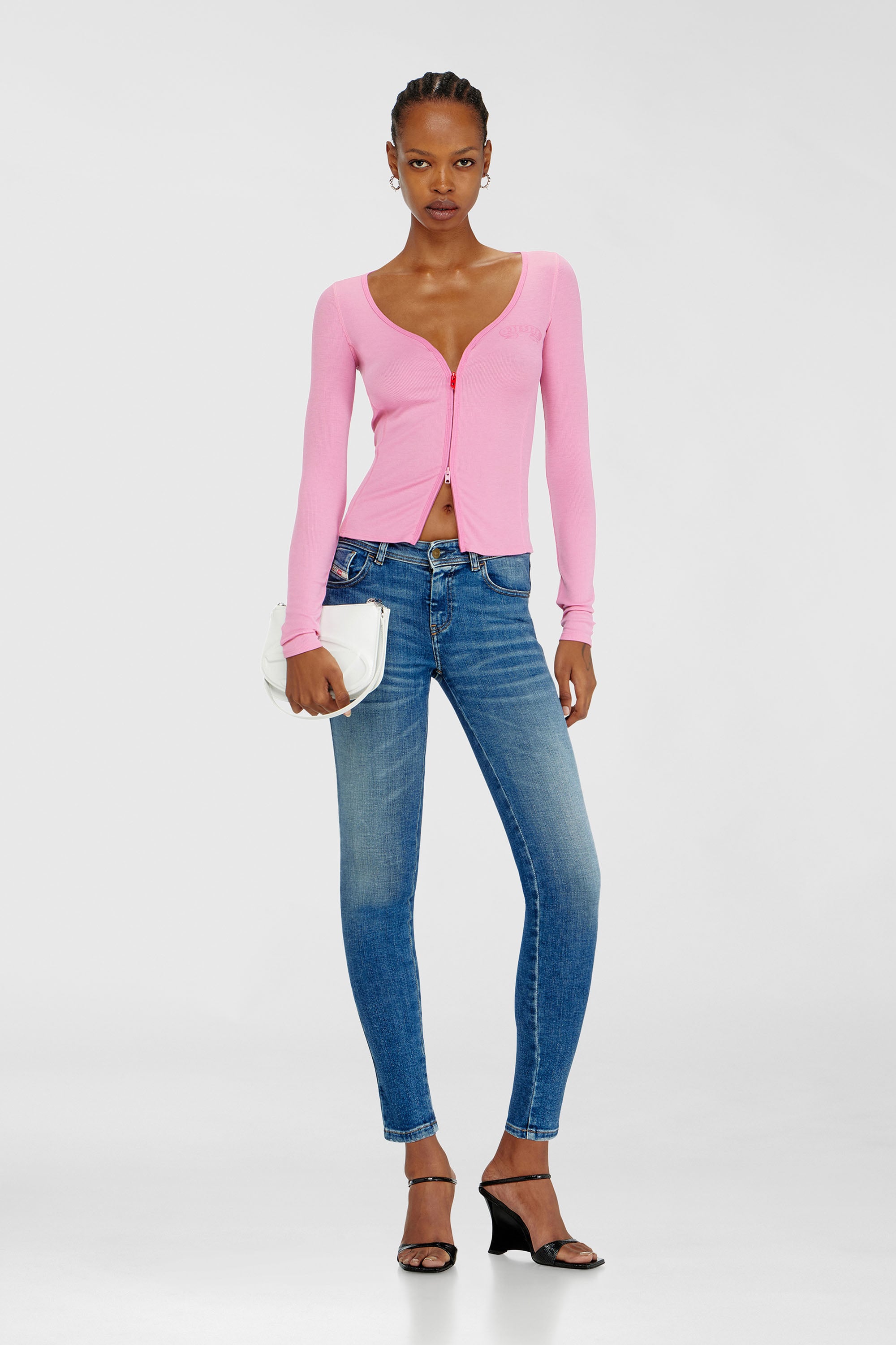 Diesel - Damen Skinny Jeans 2017 Slandy 09P71, Mittelblau - 1