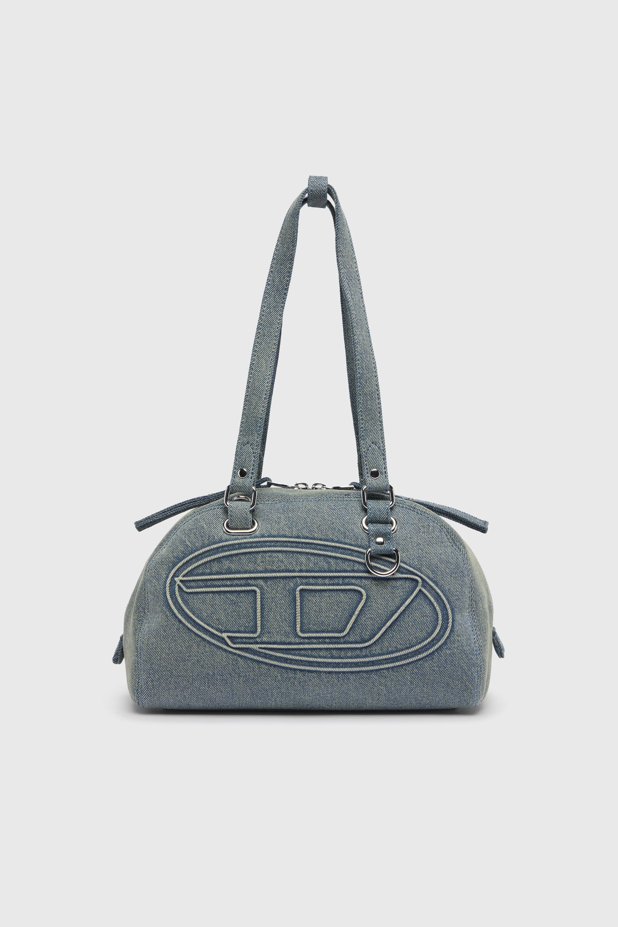 Diesel - 1DR DOME SOFT SHOULDER, Unisex 1DR Dome-Schultertasche aus Denim mit Oval D Logo in Hellblau - 1
