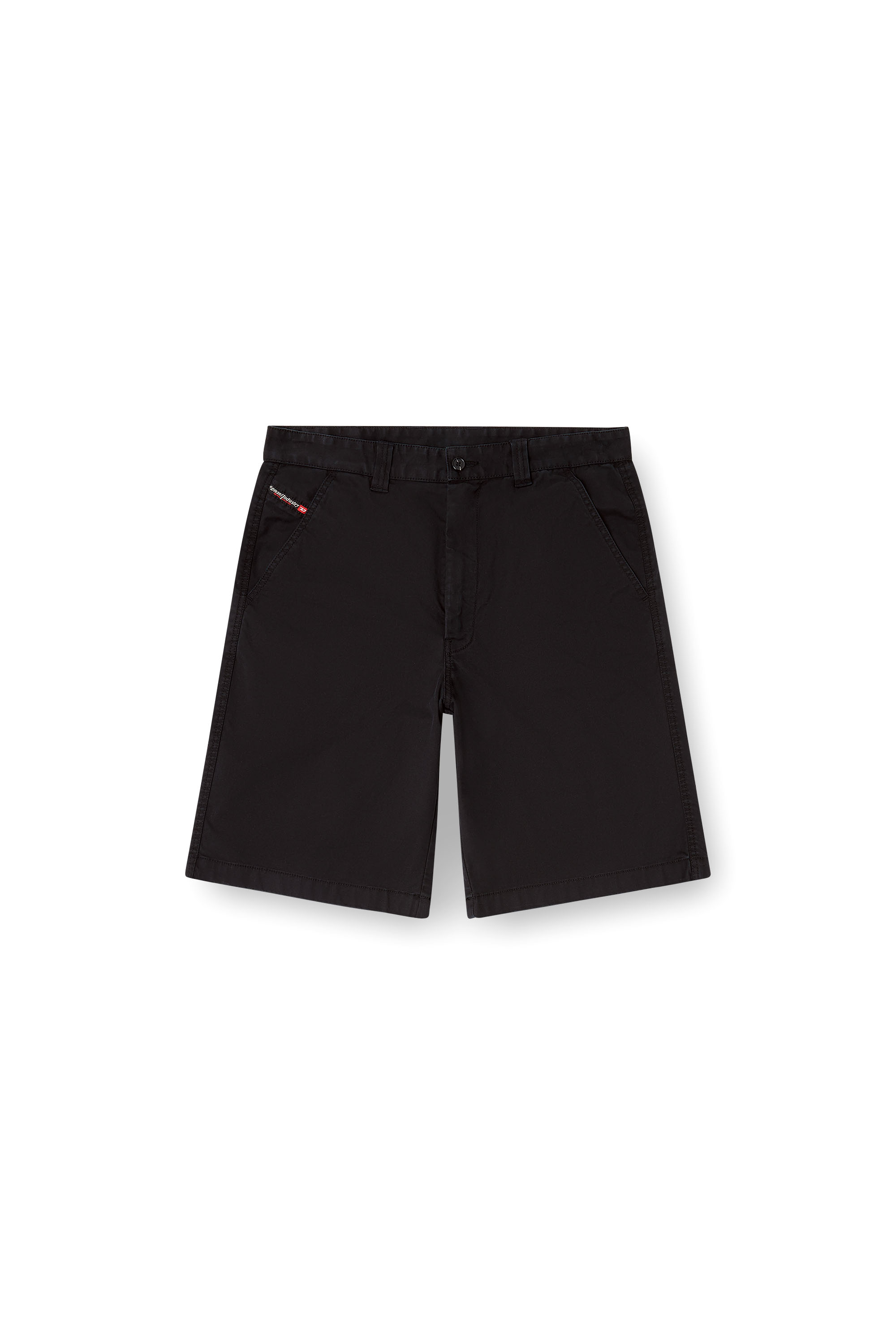 Diesel - P-HANT-CHINO-SHORT-EPCH, Herren Baumwollshorts mit Stonewash-Behandlung in Schwarz - 3