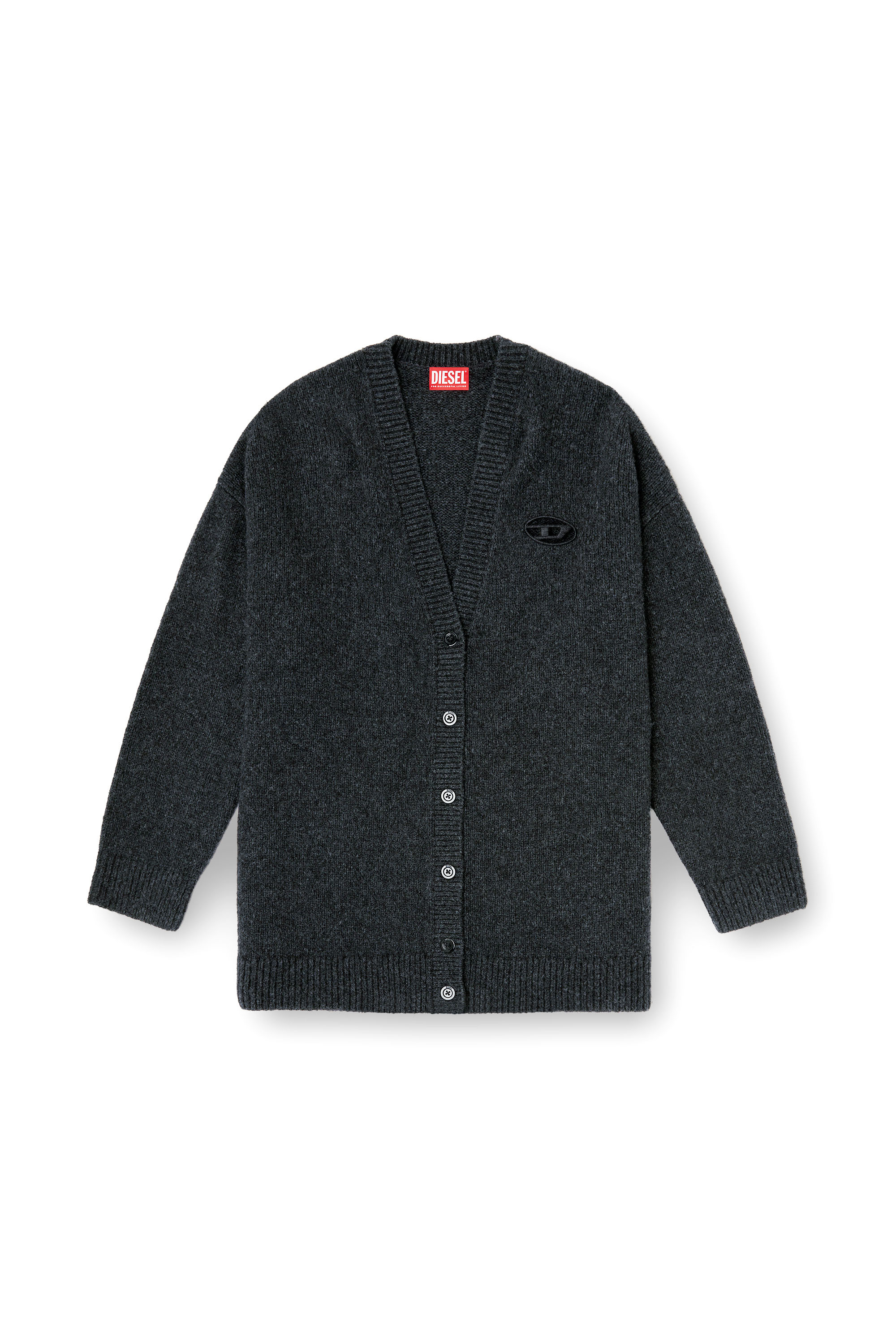Diesel - M-AREELA, Damen Cardigan aus Woll- und Alpakamischung in Schwarz/Grau - 3