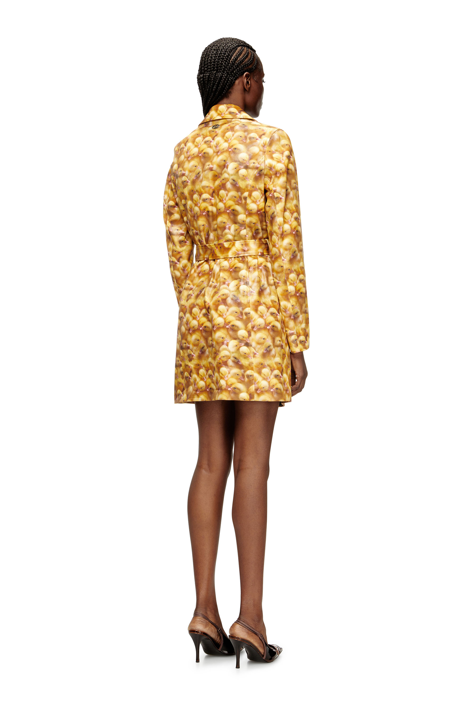 Diesel - G-OJI, Damen Trenchcoat mit Enten-Motiv in Gelb - 4