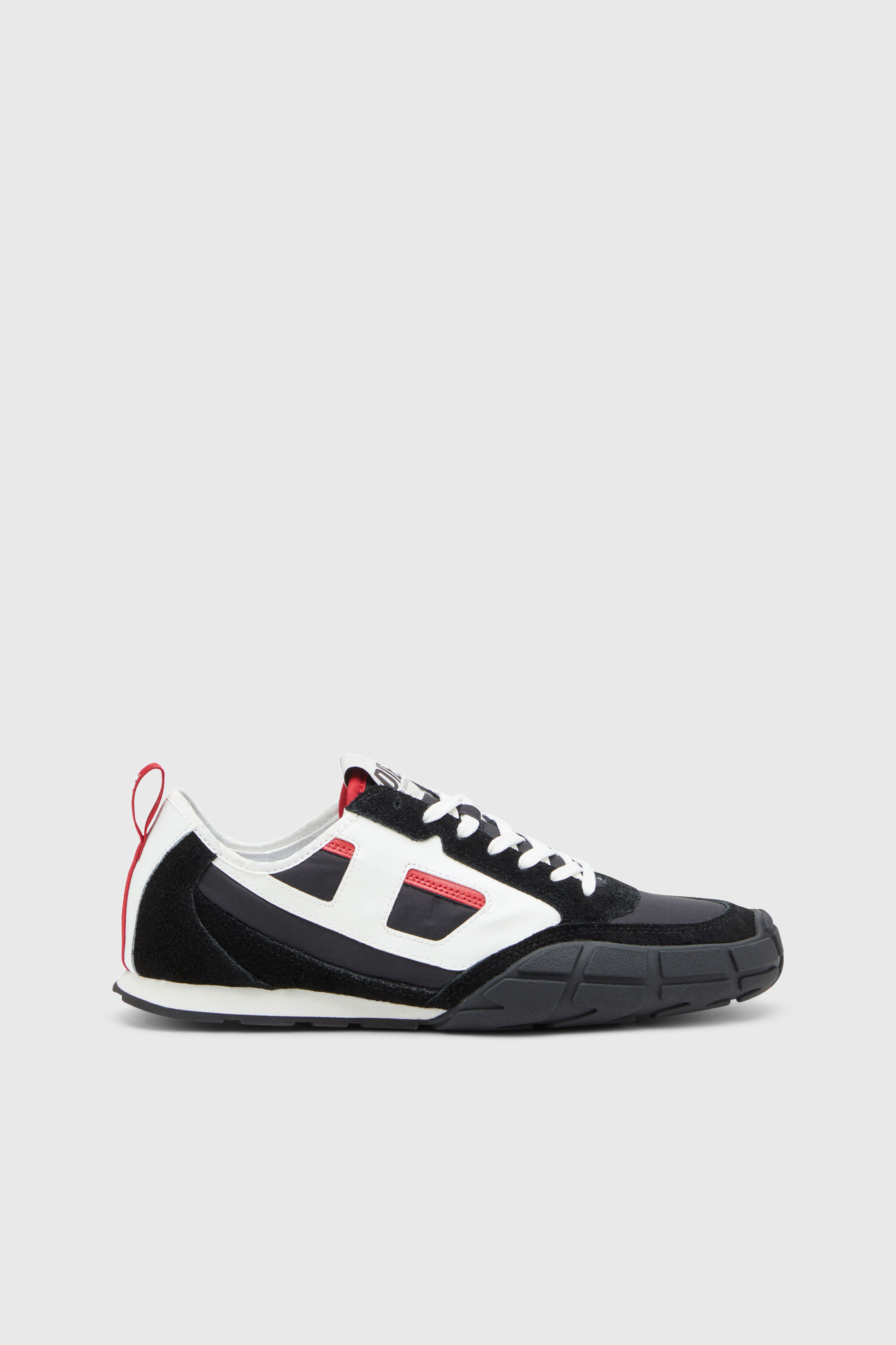 Diesel - S-PAGODHA LOW, Herren S-Pagodha-Sneakers aus Leder, Wildleder und Ripstop in Schwarz/Rot - 1
