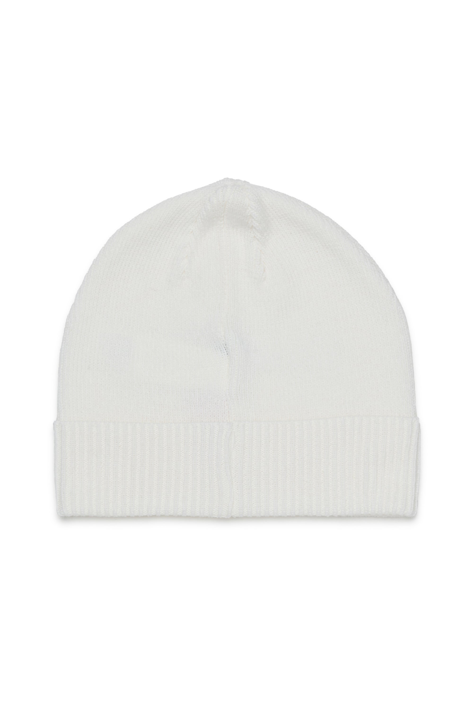 Diesel - FBAND, Unisex Beanie aus Wollmischung mit Logo in Wei&szlig; - 2