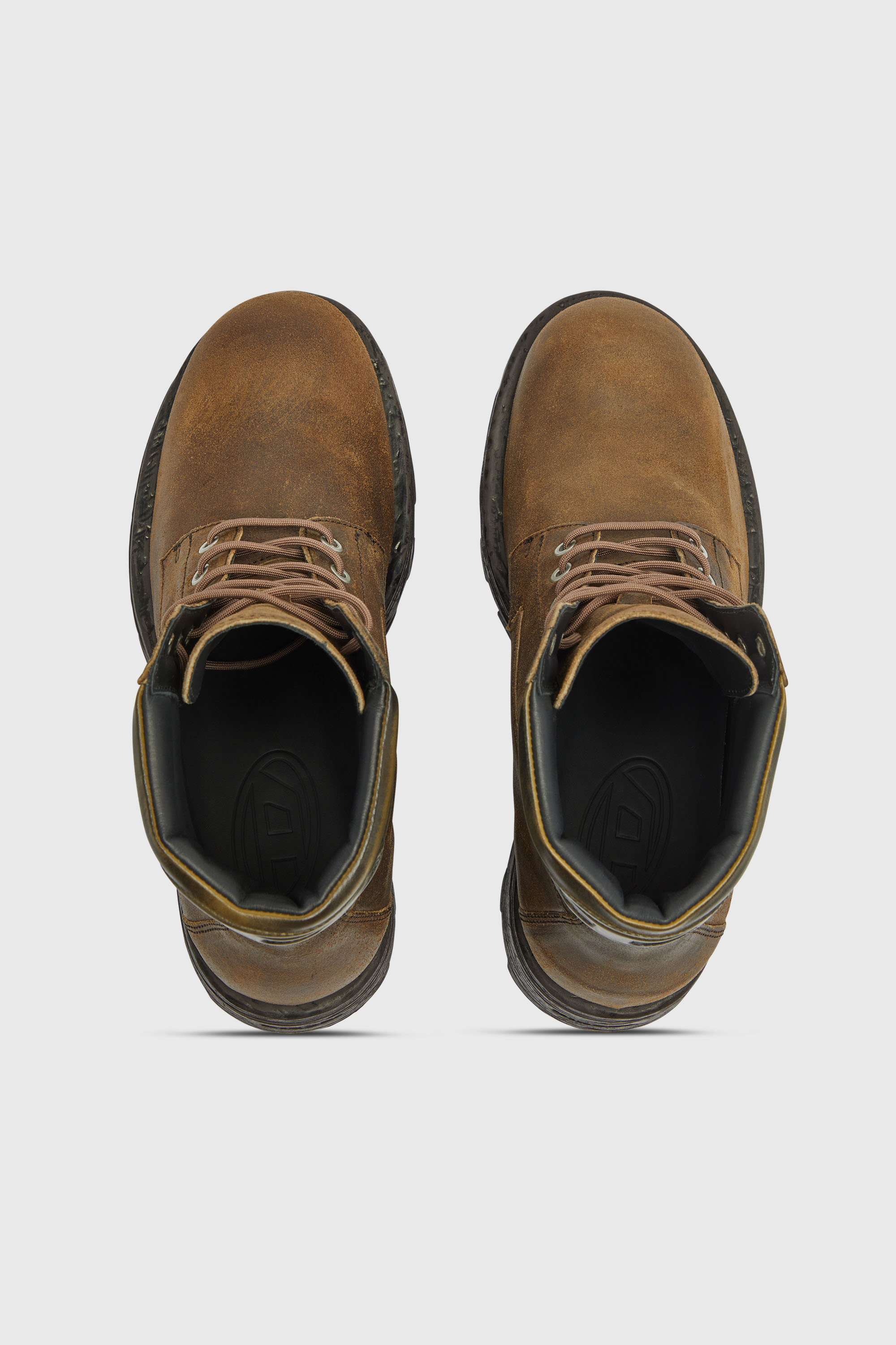 Diesel - D-HAMMER LACE UP, Herren D-Hammer-Combat Boots aus distressed Veloursleder in Braun - 4