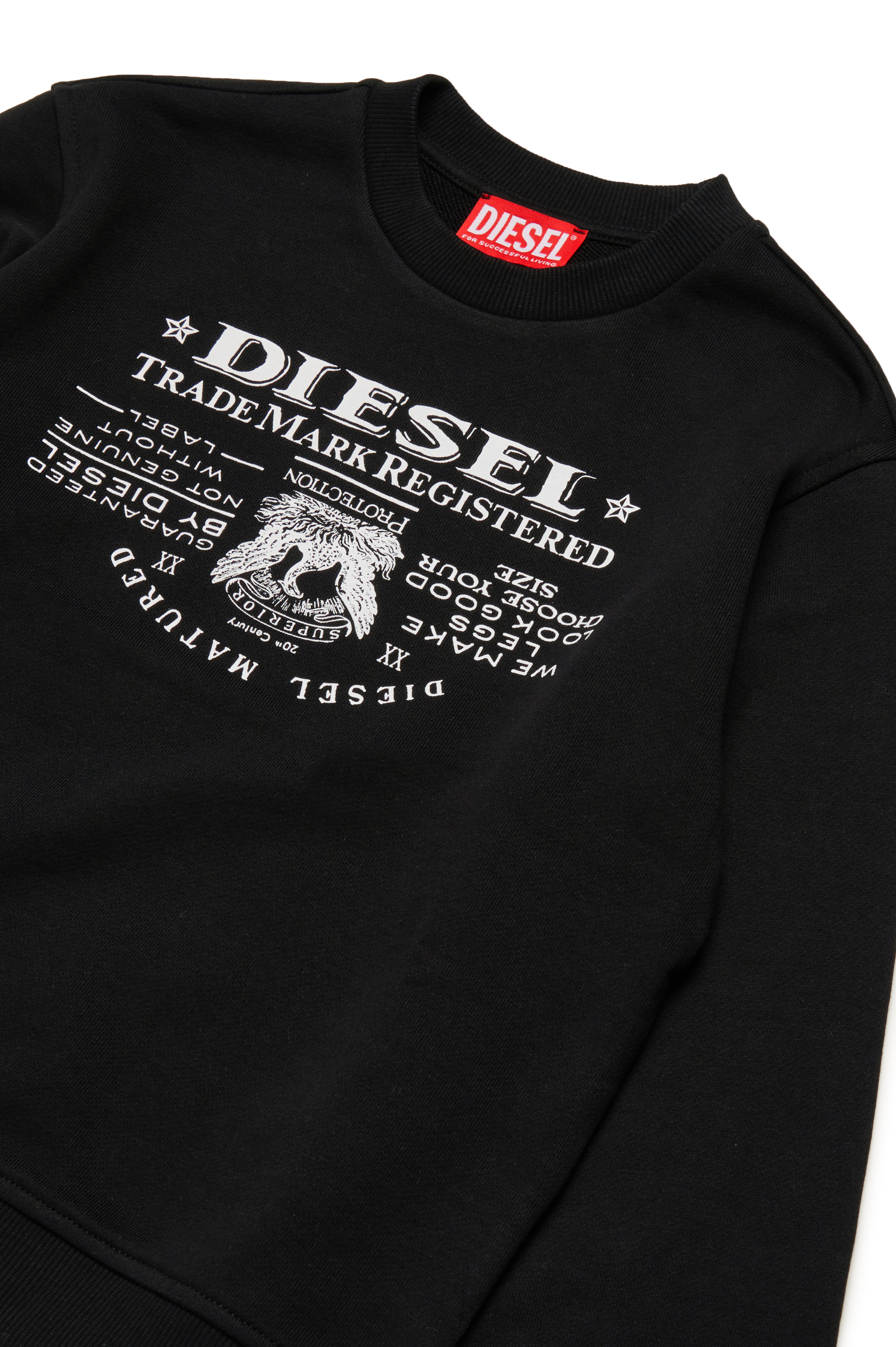 Diesel - SGINNL2 OVER, Herren Sweatshirt mit Jacron Patch-Print in Schwarz - 3