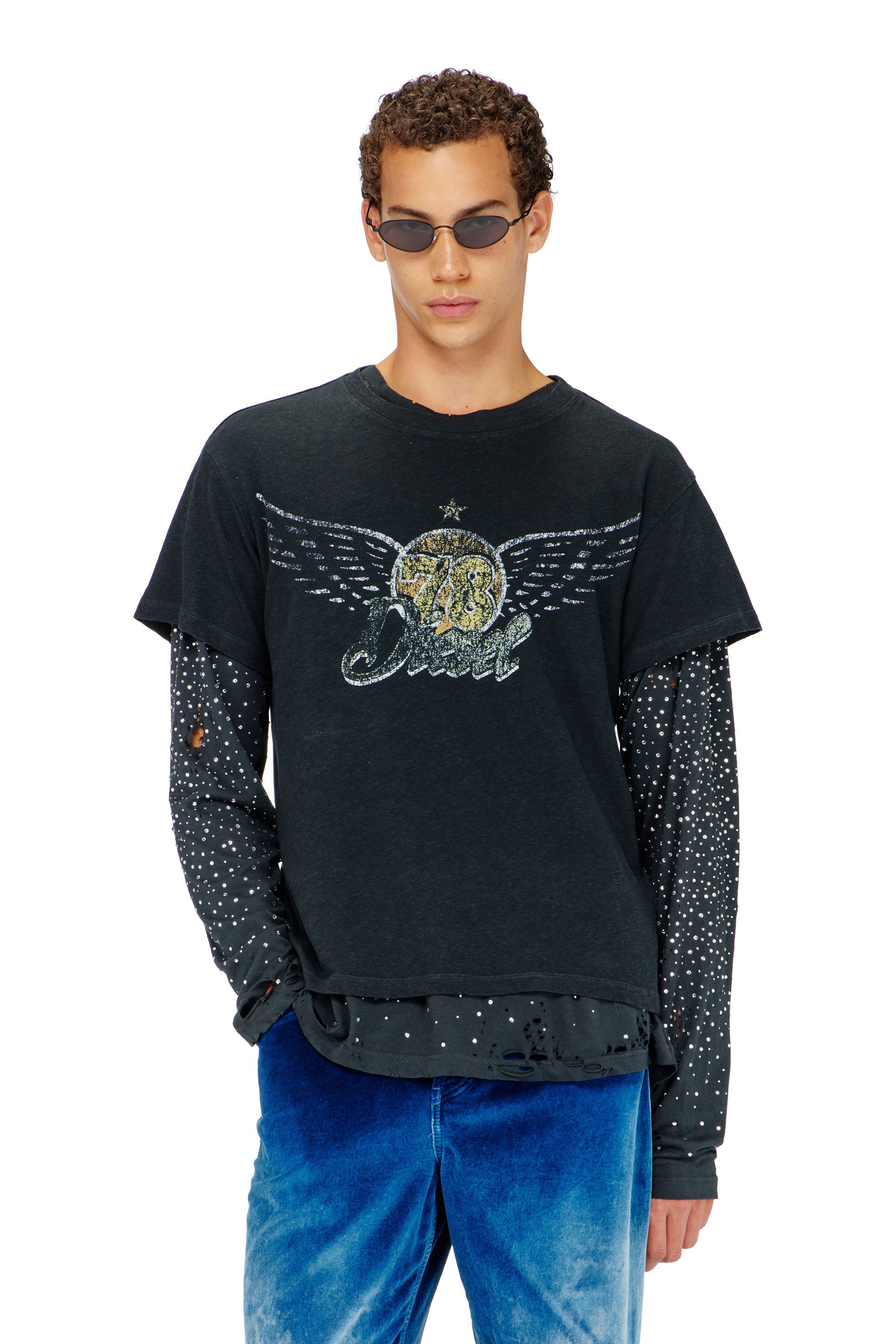 Diesel - T-GERIO-A, Herren T-Shirt aus Baumwolle-Hanf mit Konzertgrafik in null - 1
