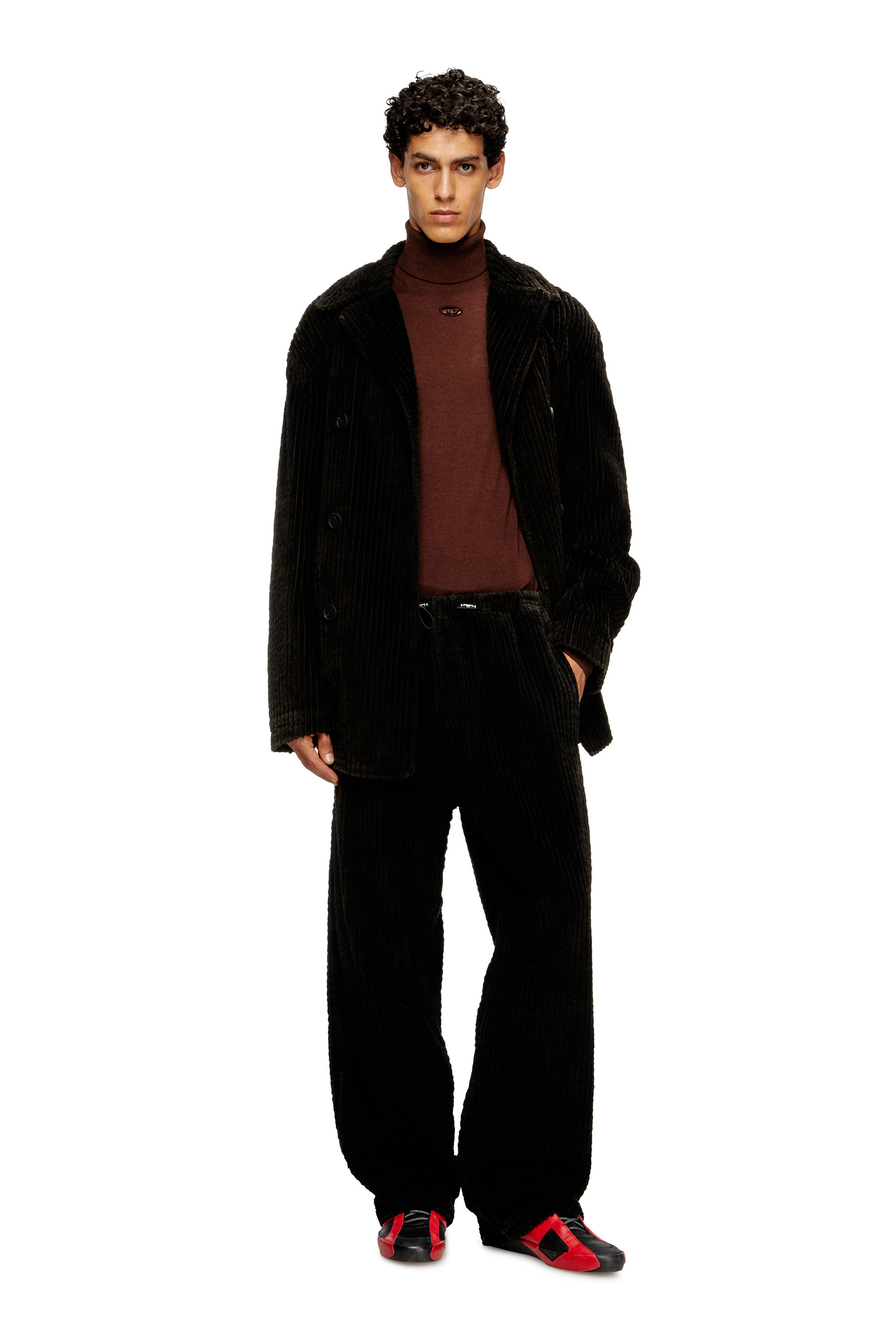 Diesel - P-MARTIAL, Man's Corduroy pants with drawstring in Brown - 2