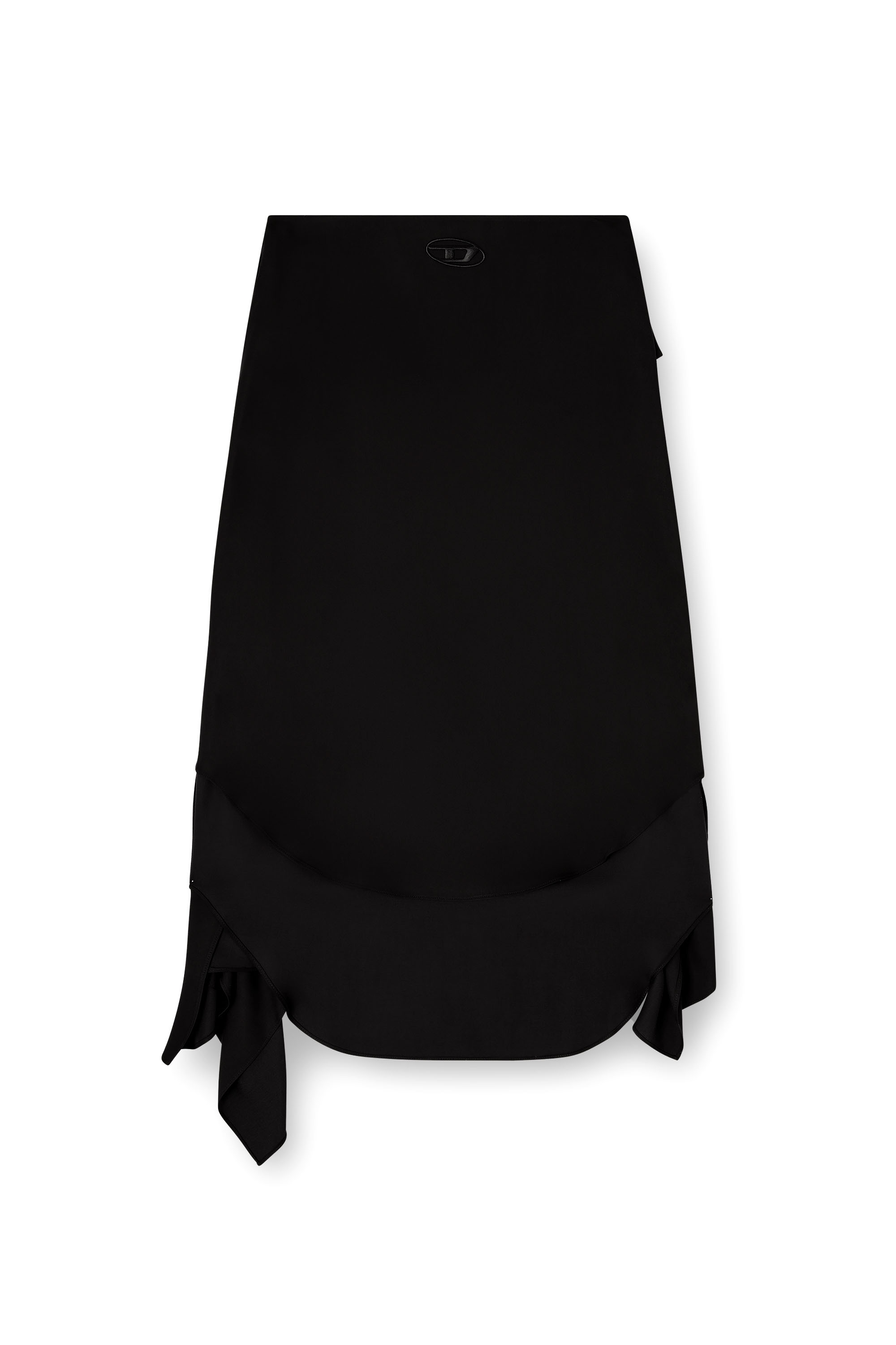 Diesel - O-TALI, Damen Rock aus fließendem Cupro mit Frontknoten in Schwarz - 2
