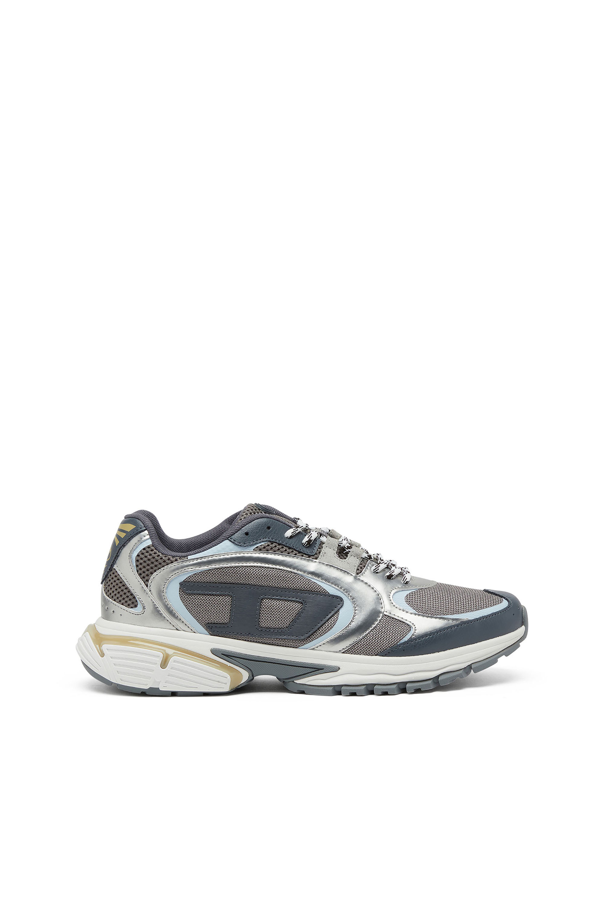 Diesel - S-PRO-V-DENSE LOW, Herren S-Pro-V-Dense-Metallic Sneakers aus Mesh und PU in Grau/Blau - 1