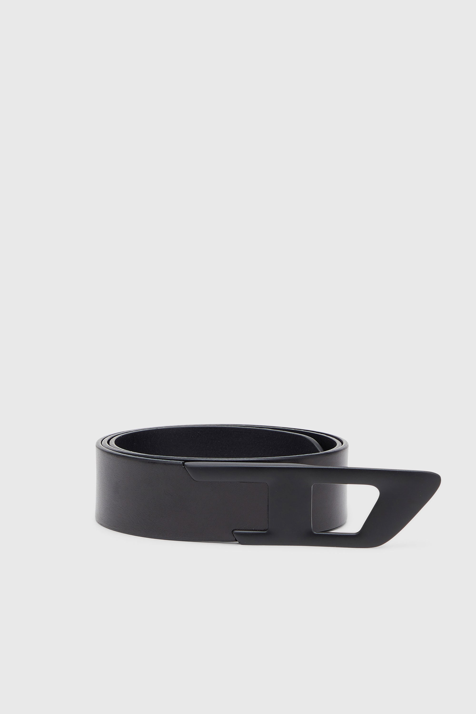 Diesel - B-D LOGO 2.0 40, Unisex 4 cm Lederg&uuml;rtel mit Metallschnalle in D-Form in Schwarz - 1