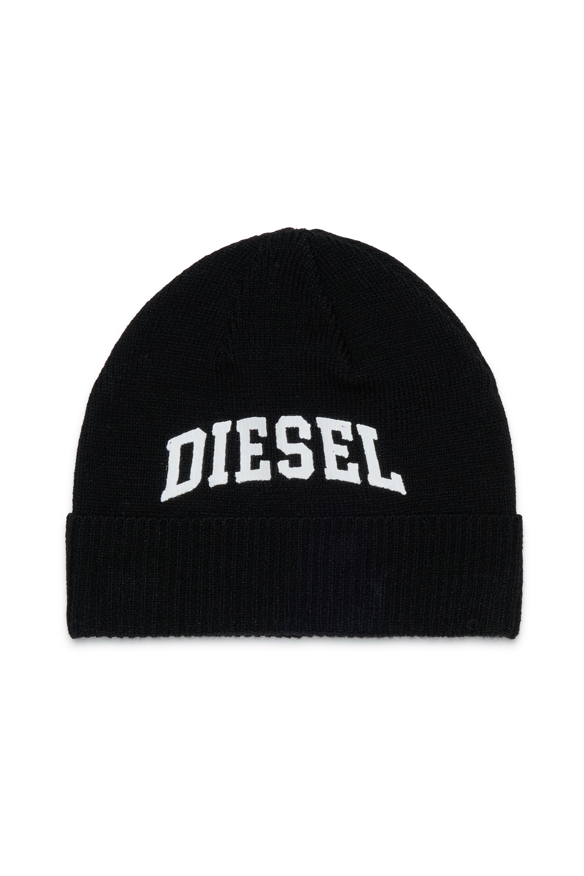 Diesel - FBAND, Unisex Beanie aus Wollmischung mit Logo in Schwarz - 1