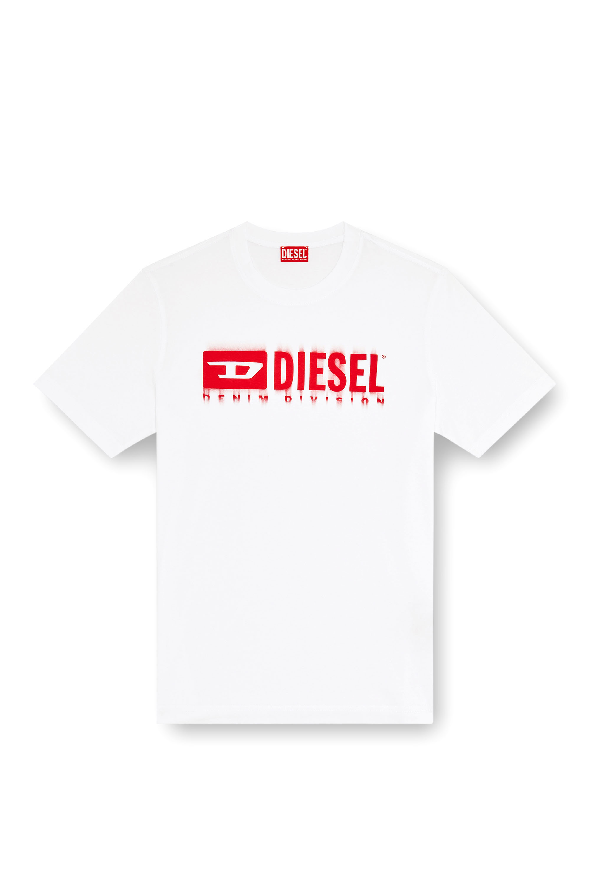 Diesel - T-ADJUST-Q7, Herren T-Shirt mit verschwommenem Diesel-Logo in Weiß - 3