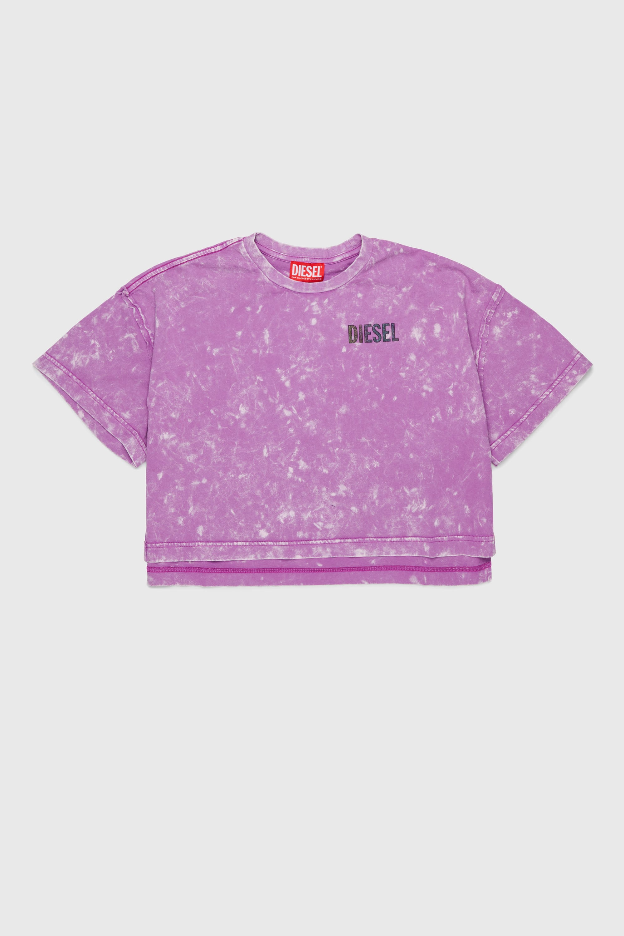 Diesel - TLOXY, Woman's Cropped T-shirt with tie-dye effect in Violet - 1