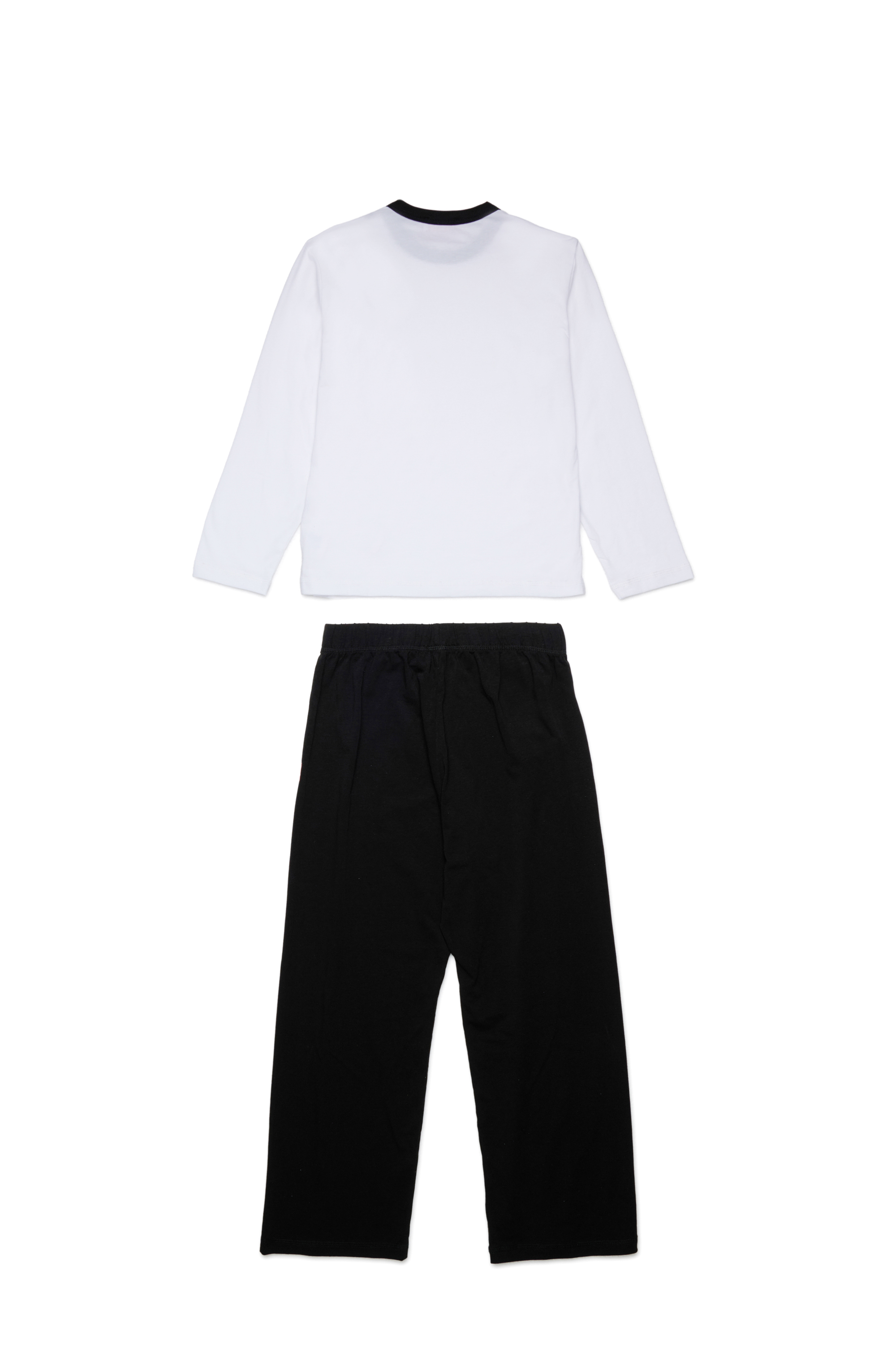 Diesel - UNPER, Herren Baumwollpyjama mit Logo in Schwarz/Weiss - 2