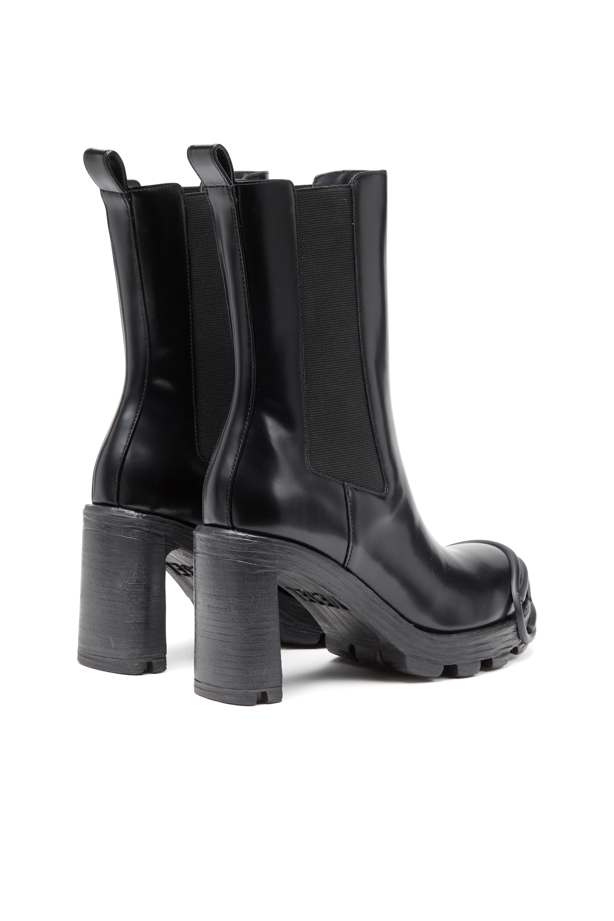 Diesel - D-HAMMER CH D W, Damen D-Hammer-High-Heel-Stiefel mit Oval D-Plakette in Schwarz - 4