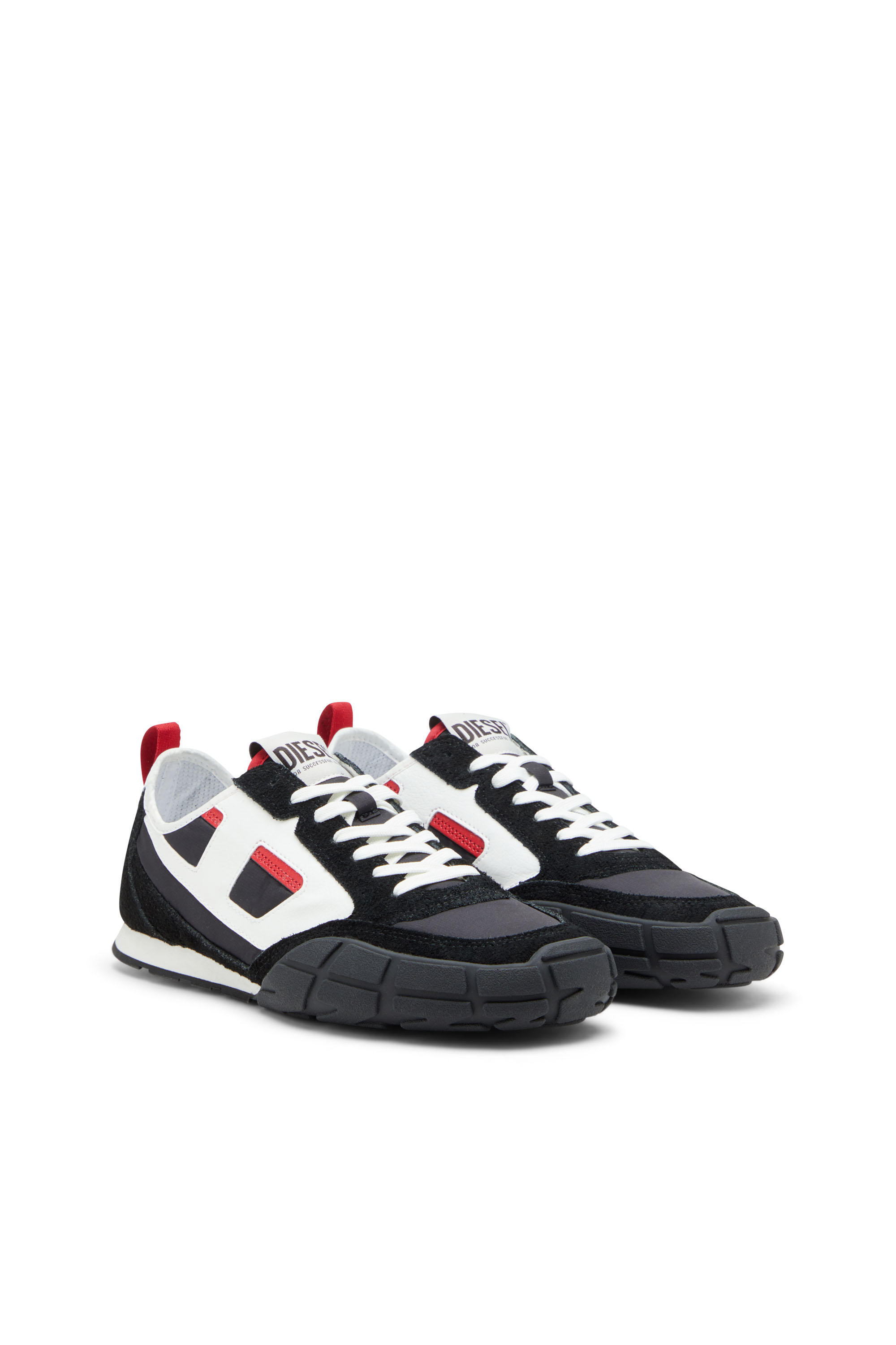 S-PAGODHA LOW, Schwarz/Rot Diesel - S-PAGODHA LOW, Herren S-Pagodha-Sneakers aus Leder, Wildleder und Ripstop in Schwarz/Rot - 2