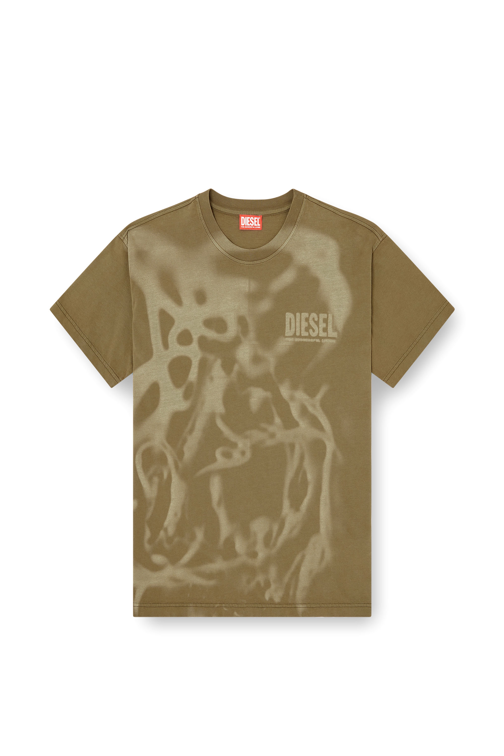 Diesel - T-NORM-V7, Herren Baumwoll-T-Shirt mit Laserdruck in Beige - 2