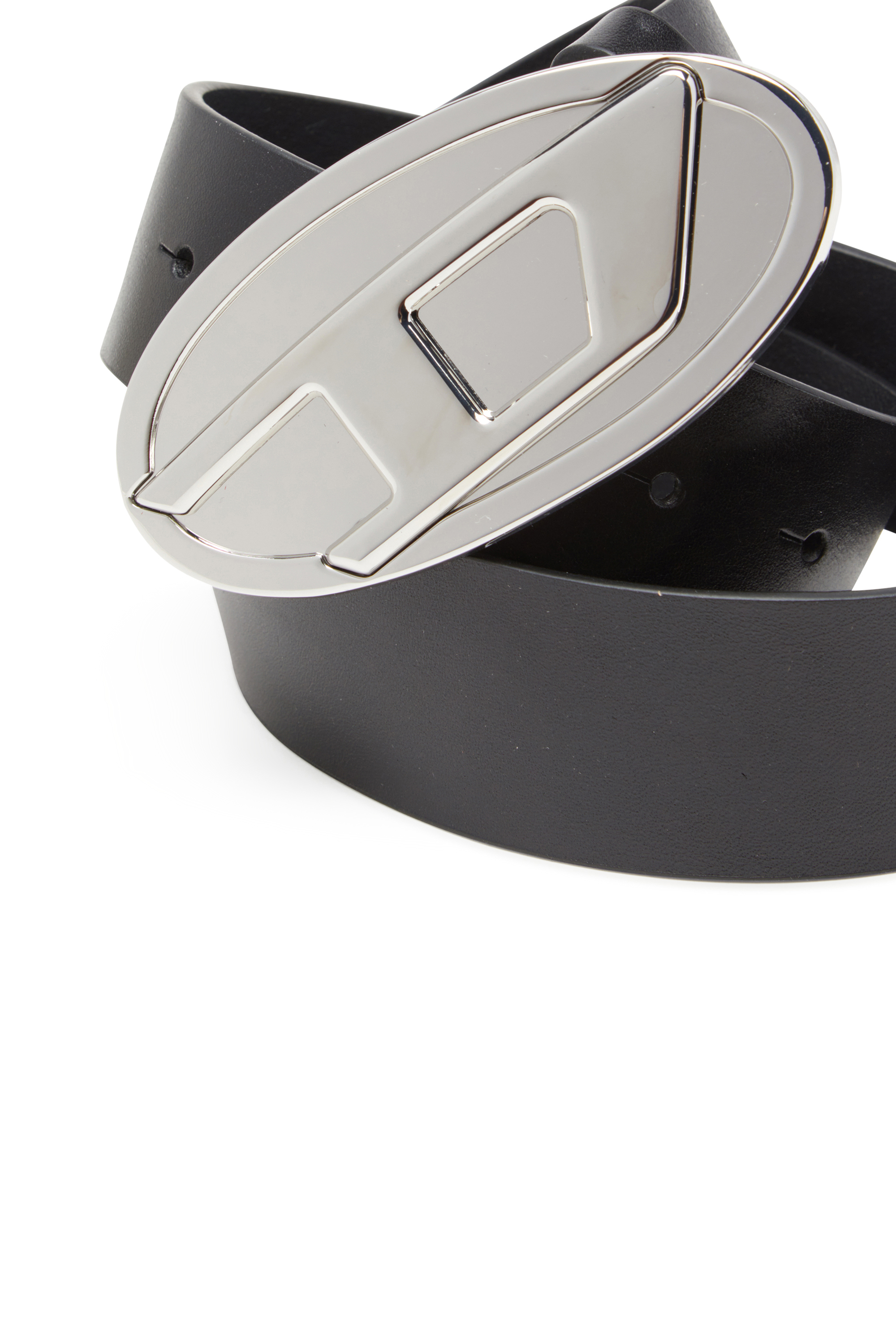 Diesel - B-1DR 2.0, Damen 4 cm breiter Gürtel aus Leder mit Oval D-Plakette in Schwarz - 3