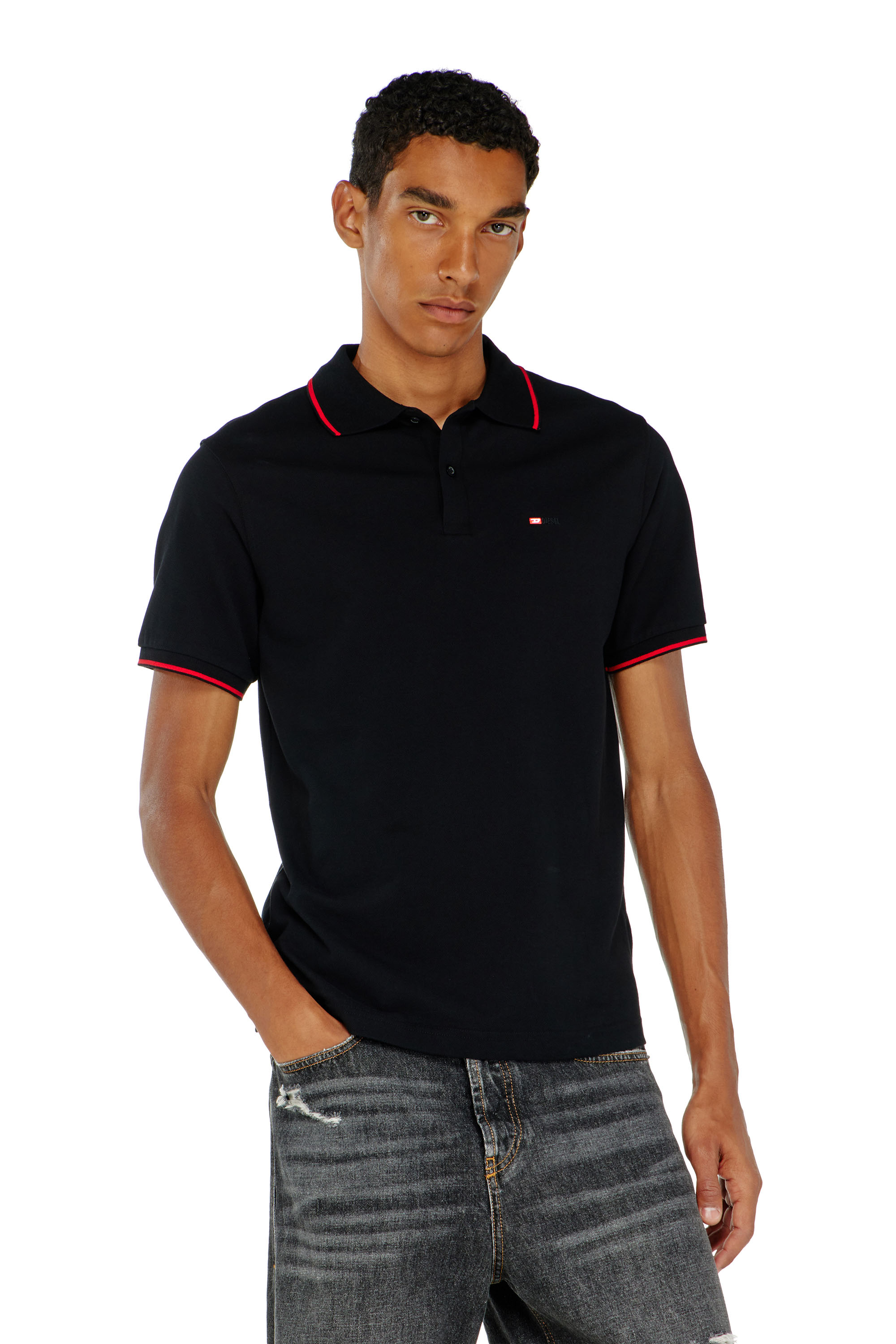 Diesel - T-FERRY-MICRODIV, Herren Poloshirt mit Diesel-Microstickerei in Schwarz - 3