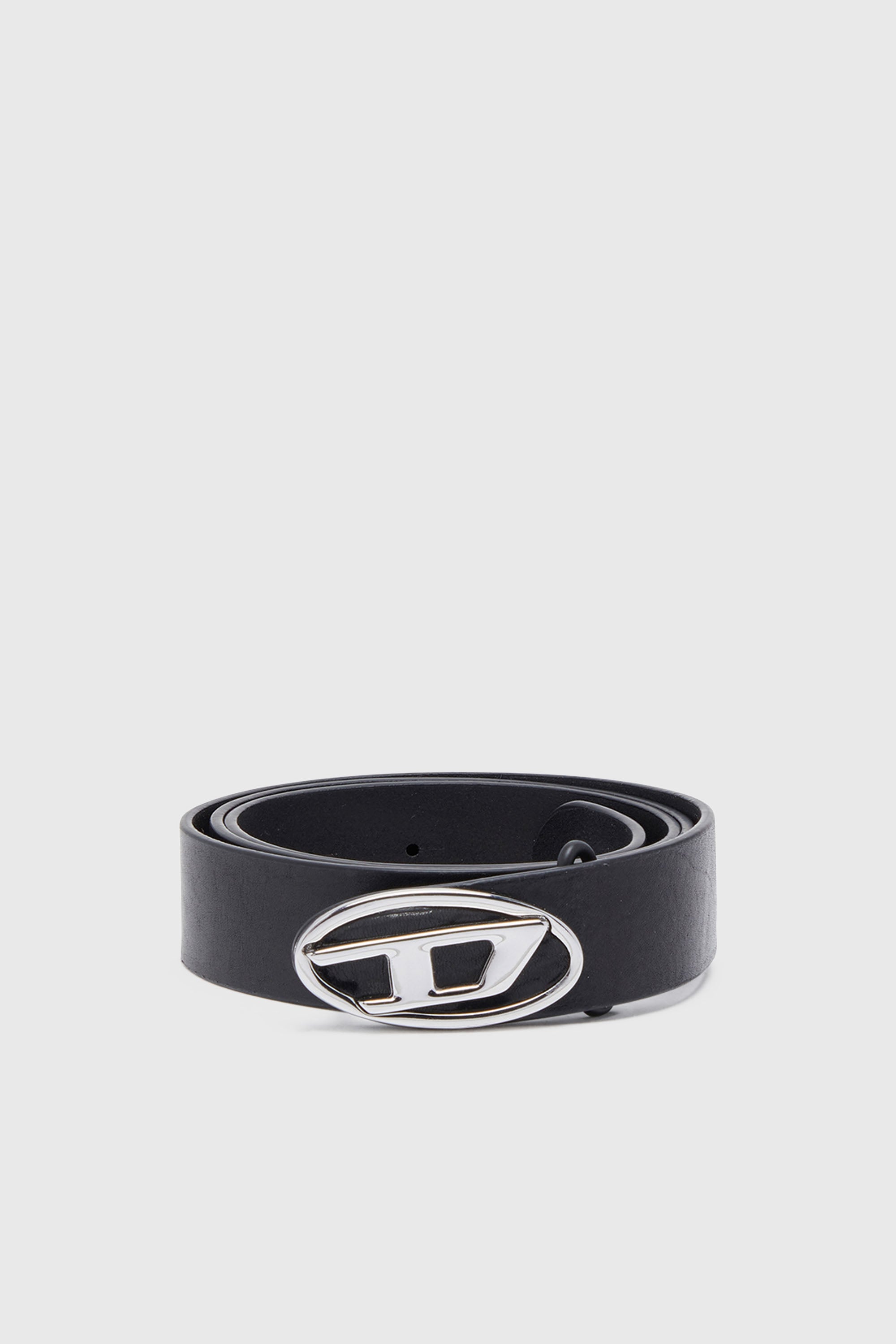 Diesel - B-1DR-LAYER, Herren 2.9cm G&uuml;rtel aus Leder zum mit Oval D-Logo in Schwarz - 1