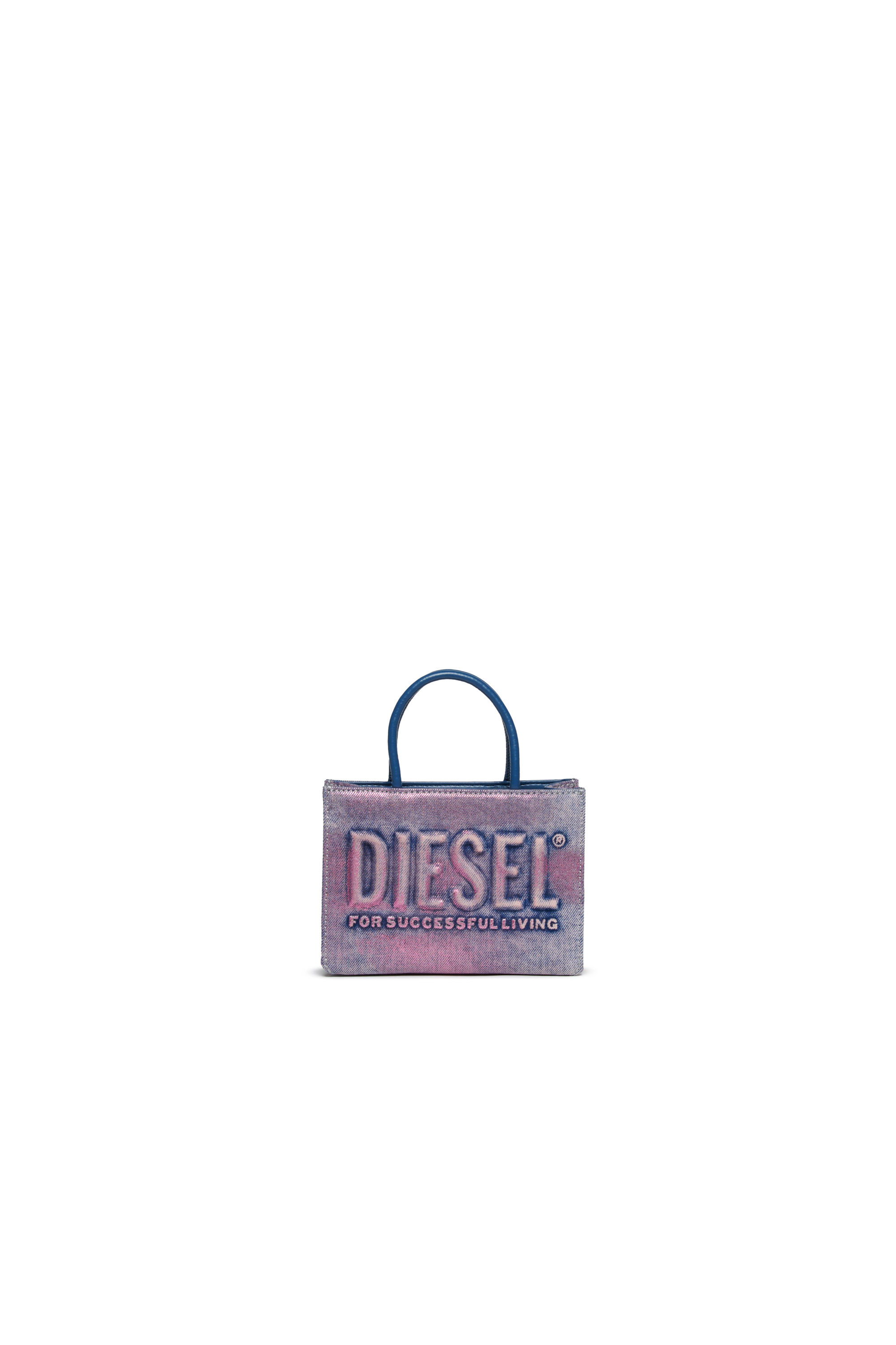 Diesel - DSL 3D MINI BAG, Damen Dsl 3D - Baumwolltasche mit Schulterriemen in Blau/Rosa - 1