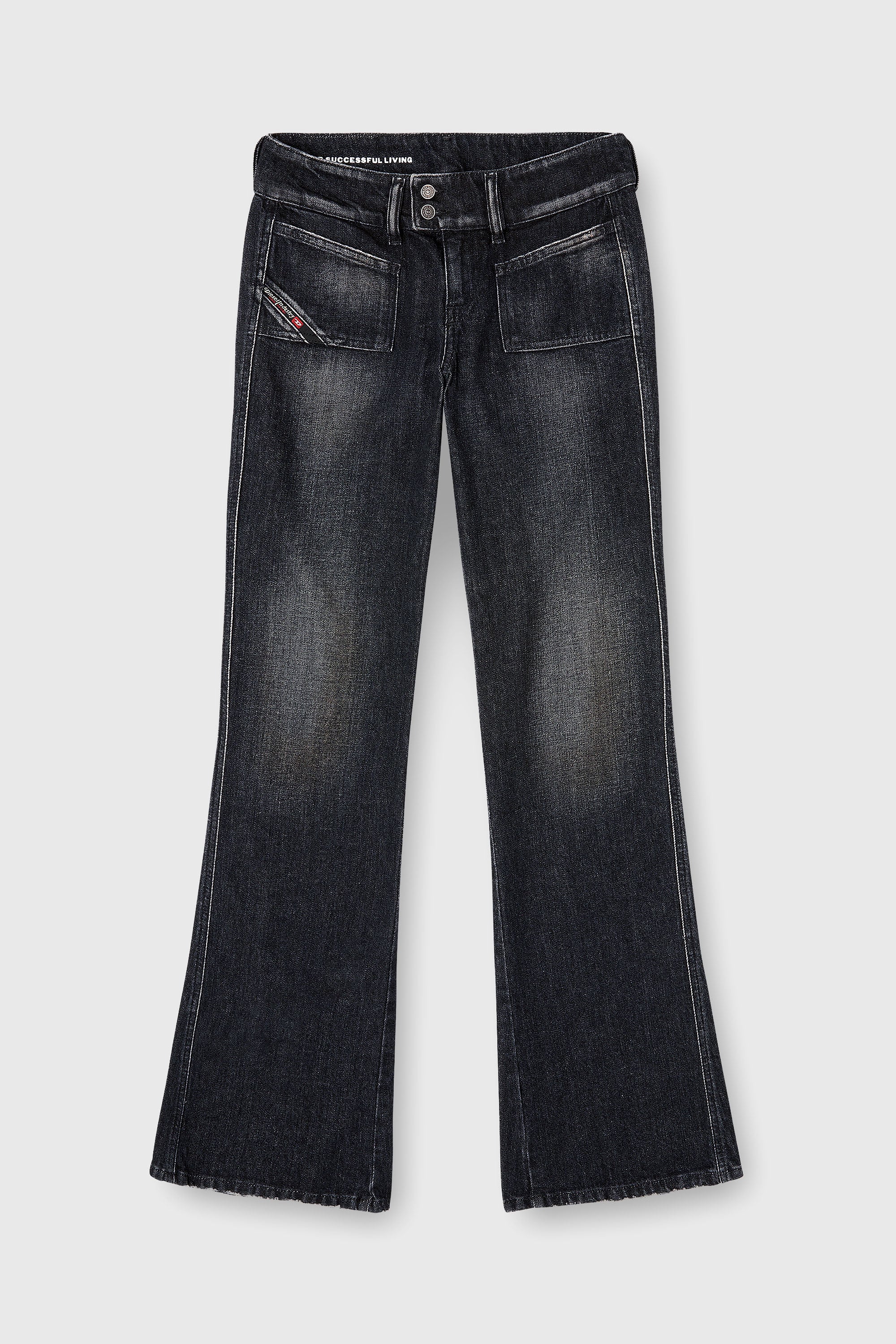 Diesel - Damen Bootcut Jeans D-Hush 09N50, Schwarz/Dunkelgrau - 2